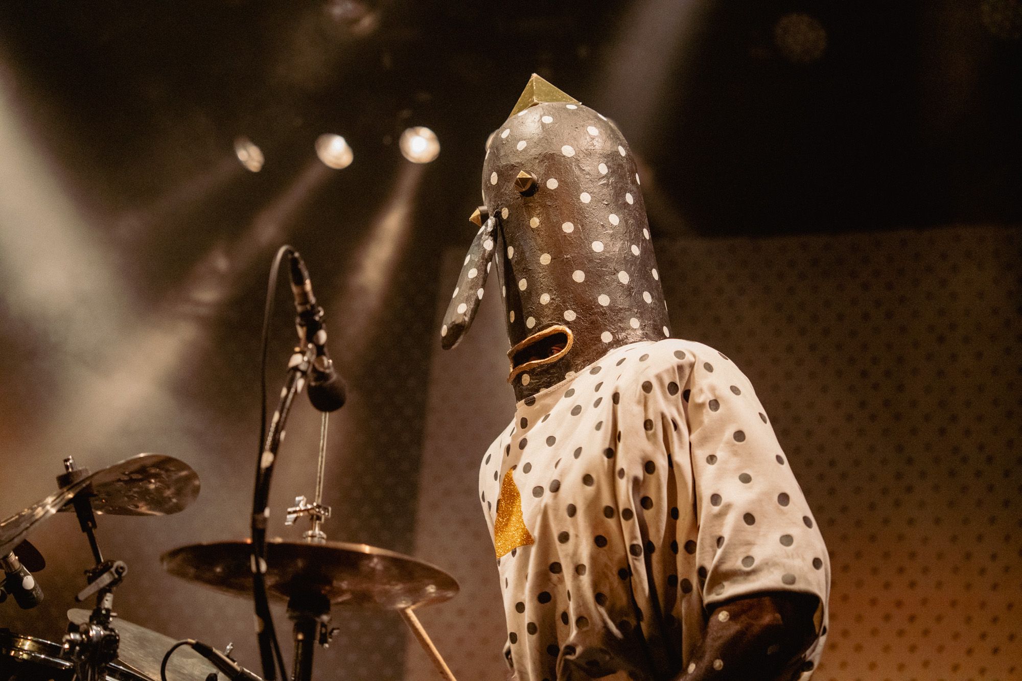 Klek de Poitrine playing drums at the Commodore Ballroom.