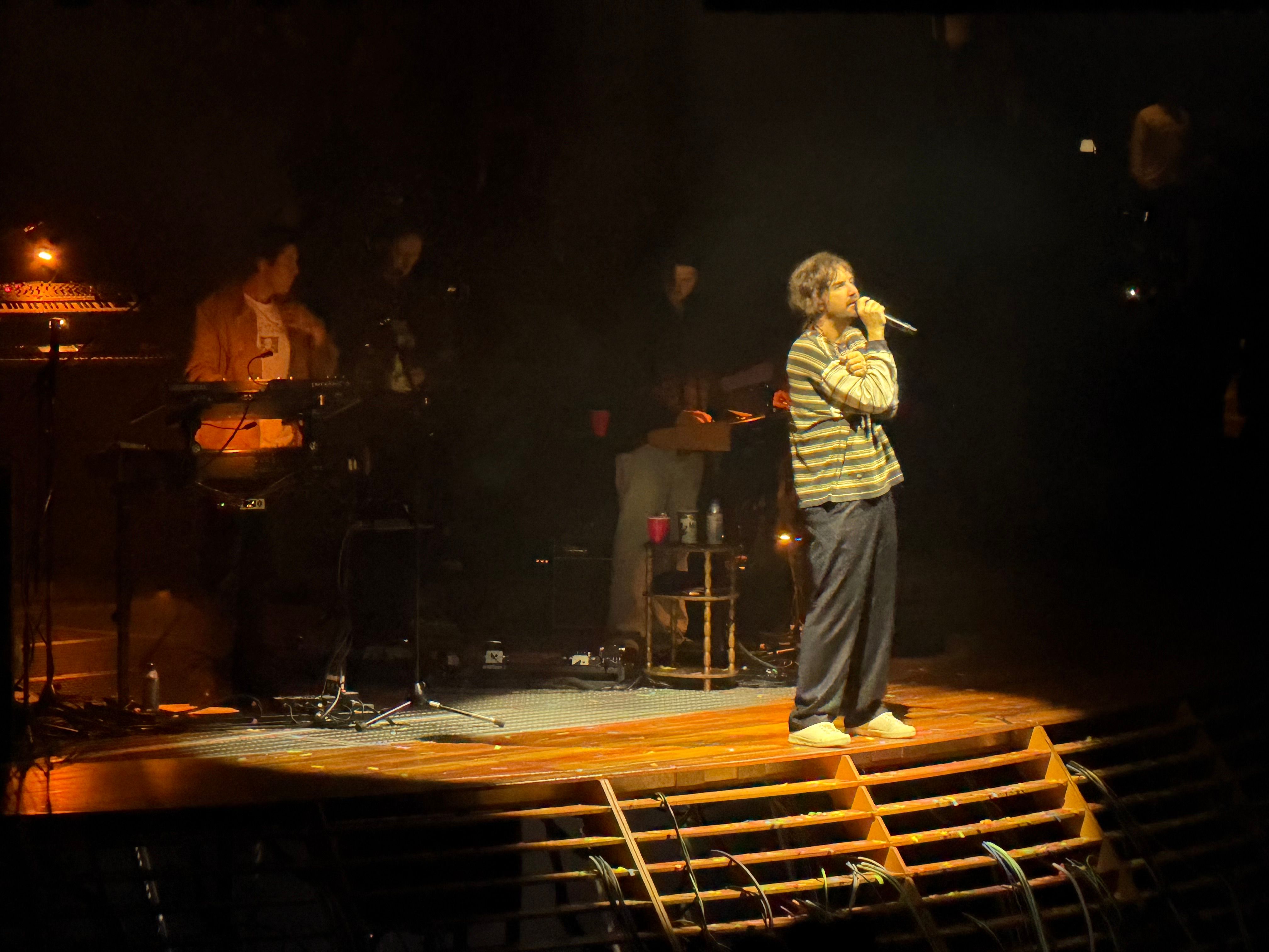 Tame Impala's Kevin Parker on stage at Rogers Arena in Vancouver