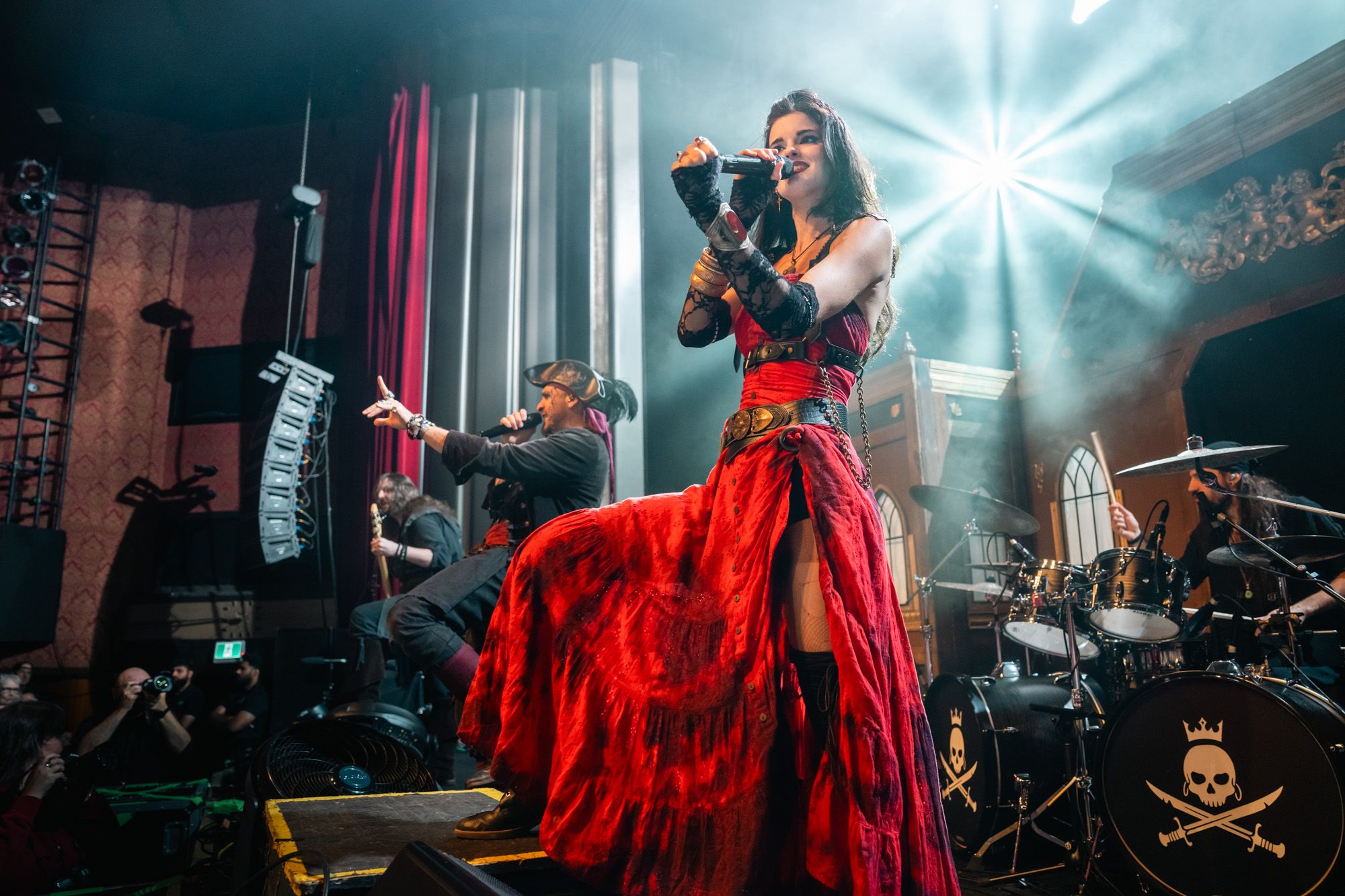 Clémentine Delauney of Visions of Atlantis singing to the audience