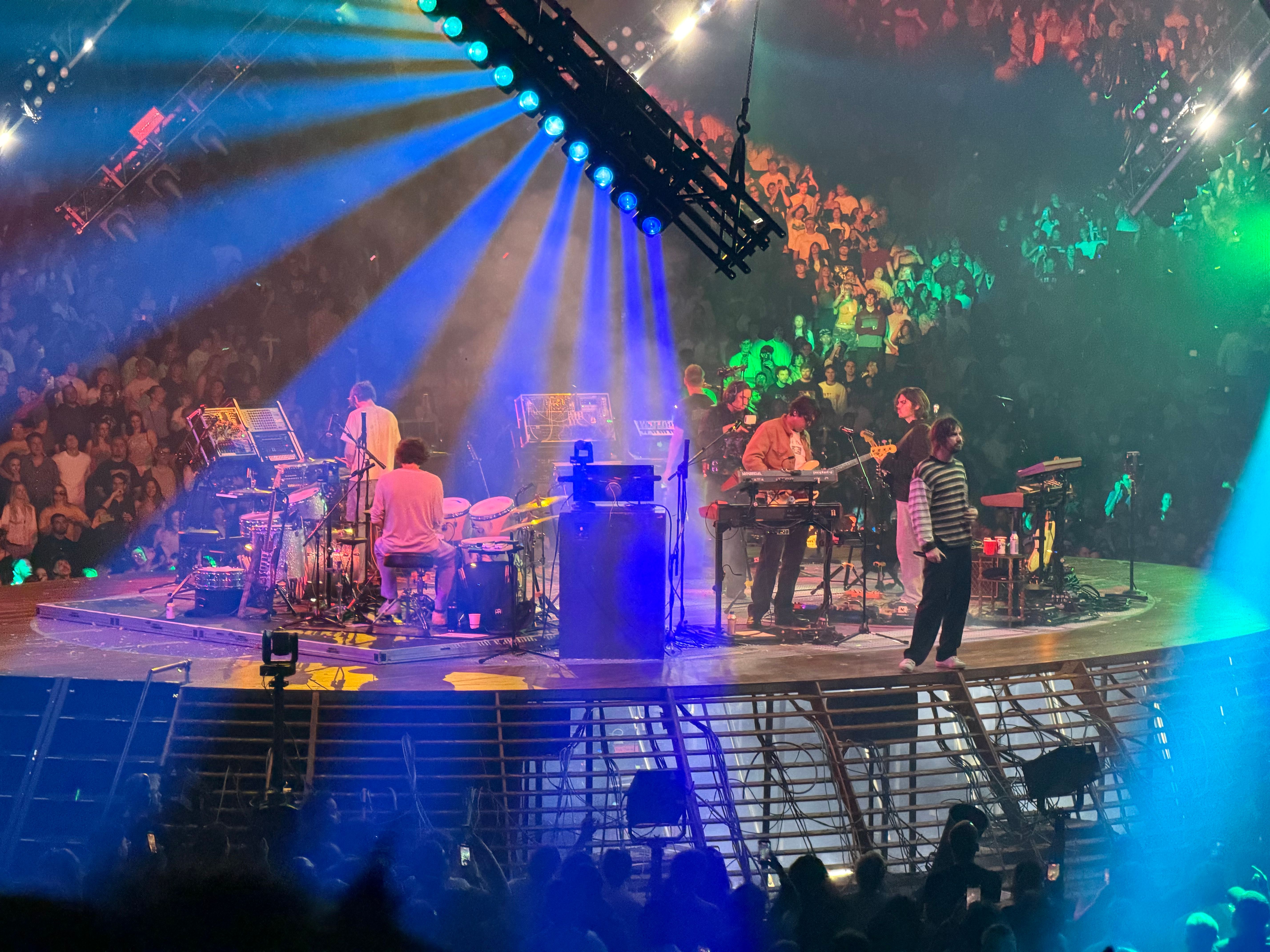 Tame Impala perform amid a spectacle of lights in Vancouver.