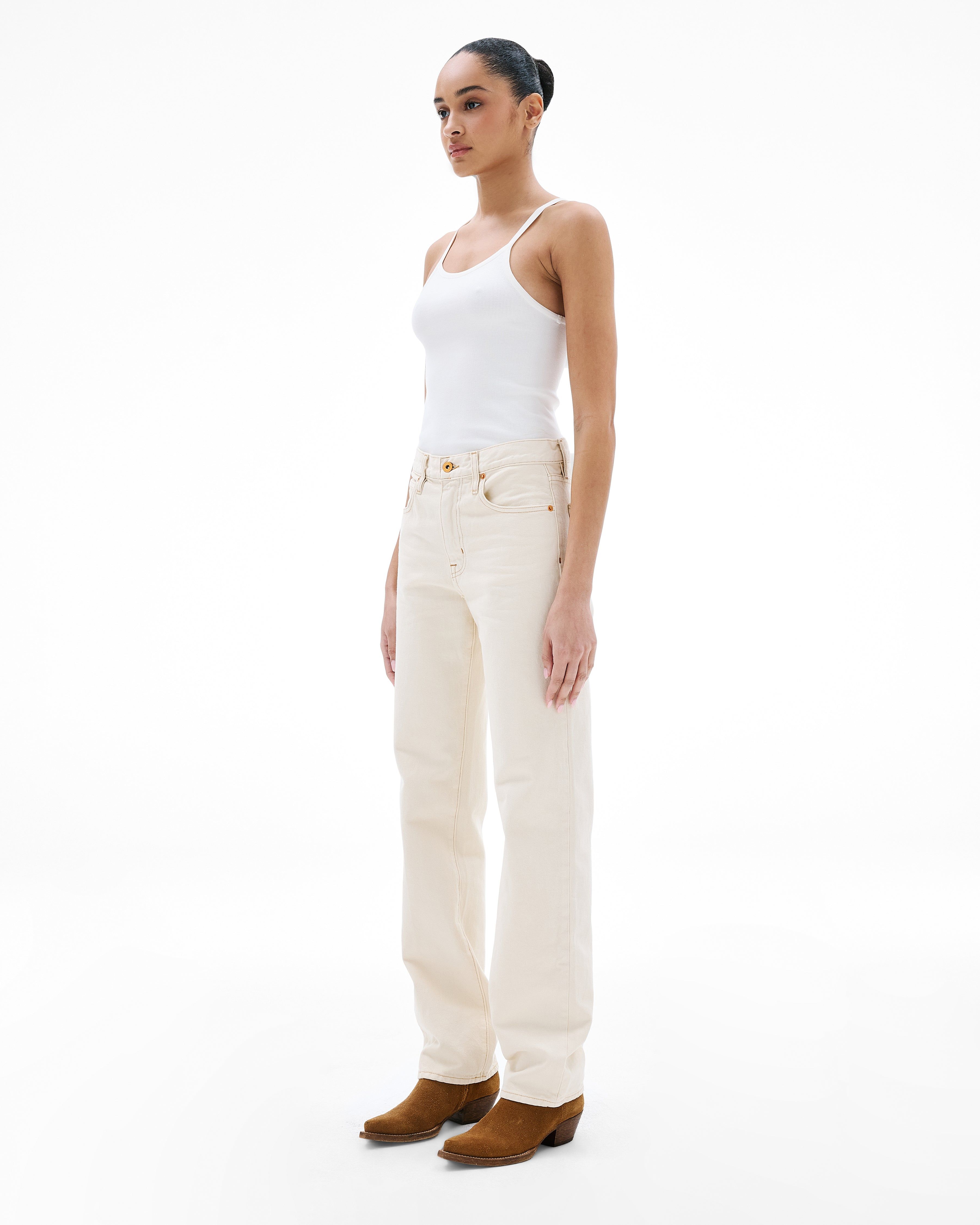 Phoenix | Winter Ecru | Mid Rise | Straight Jean | SLVRLAKE