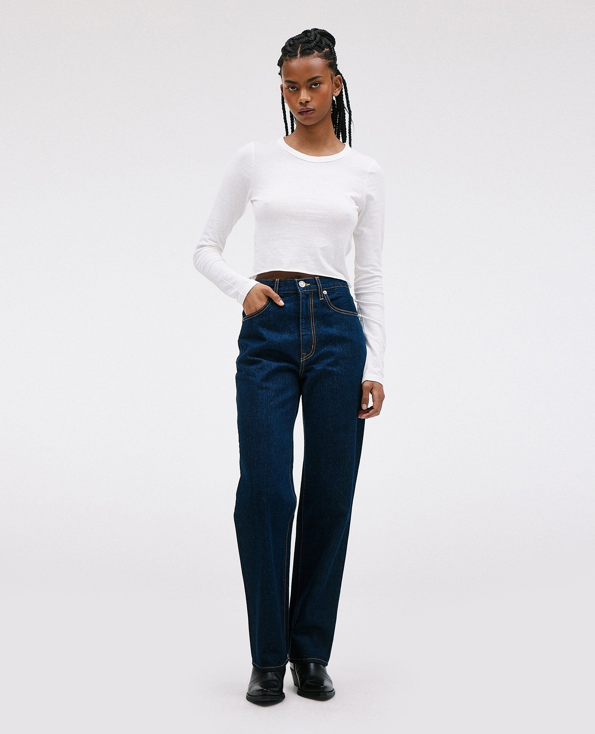 Slverlake deals London High Rise Straight Pintuck Jeans