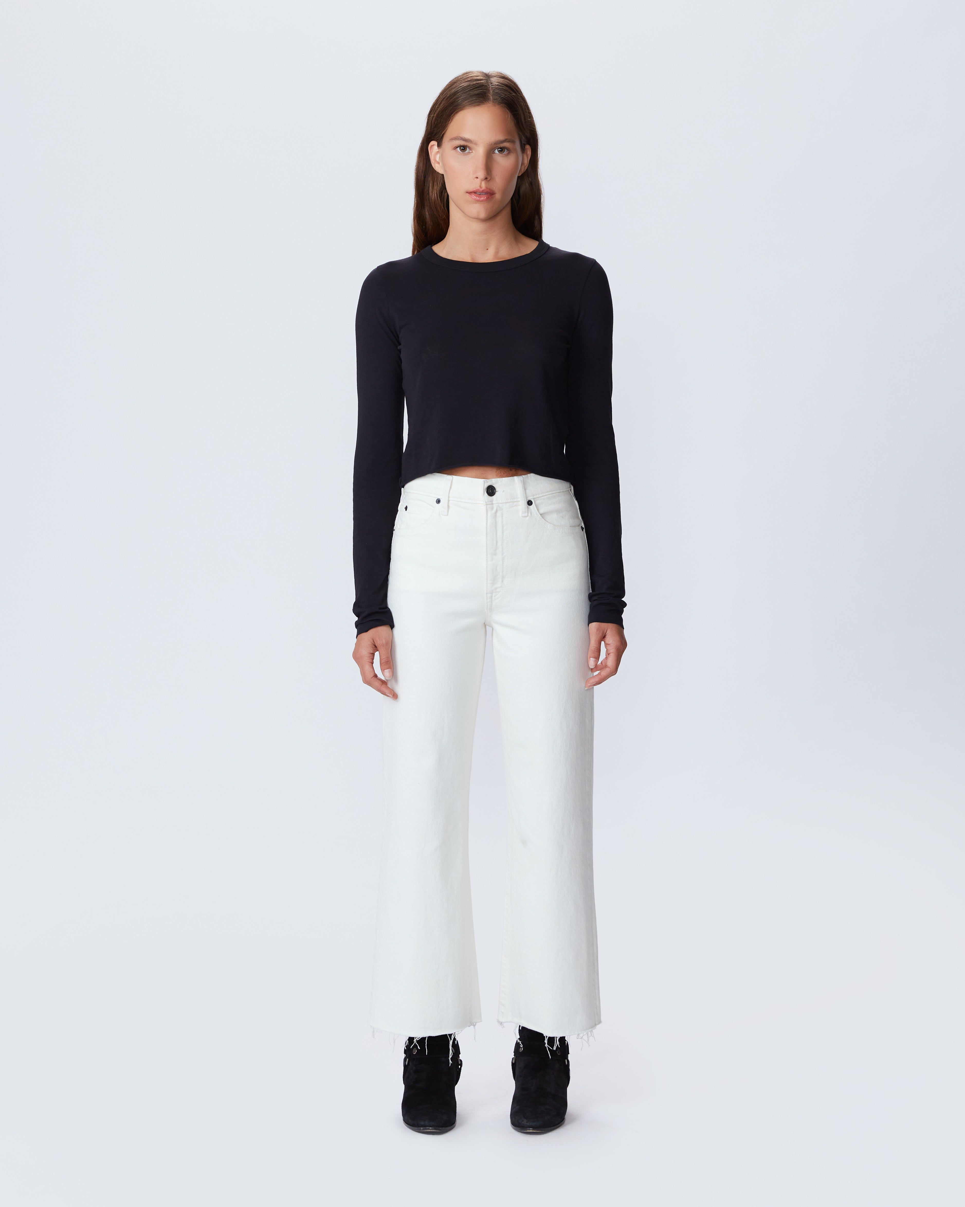 Grace Crop | White | High Rise | Wide Jean | SLVRLAKE