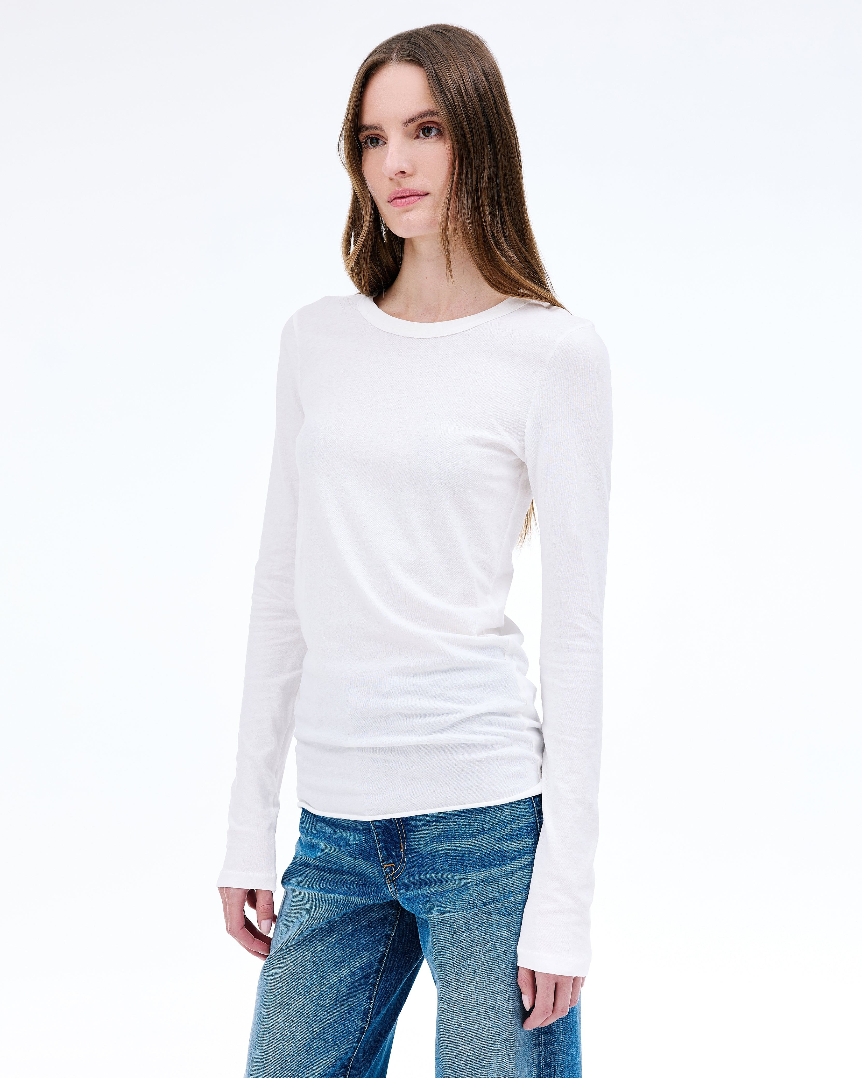 Simple Long Sleeve Tee | Natural White | SLVRLAKE