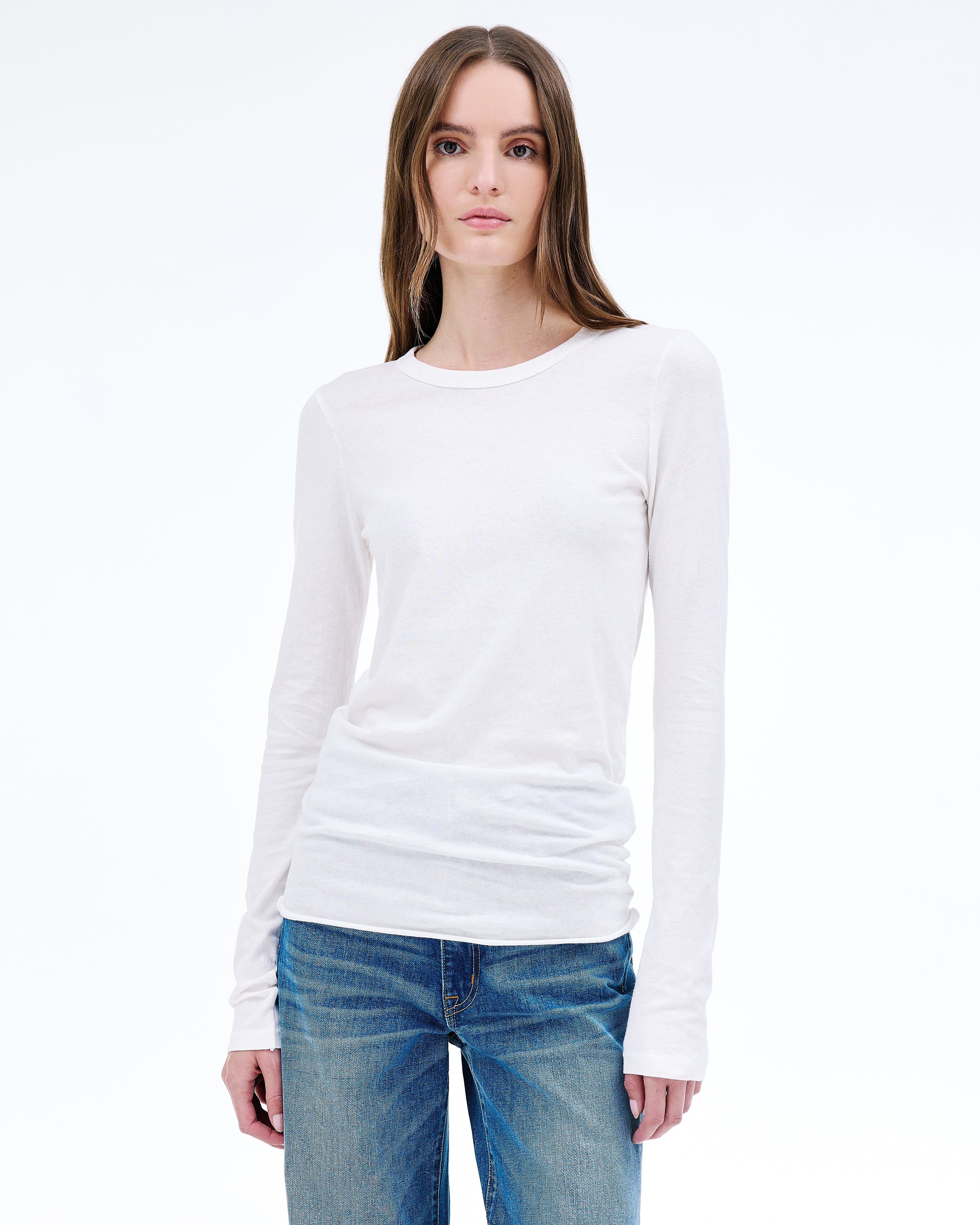 Simple Long Sleeve Tee | Natural White | SLVRLAKE