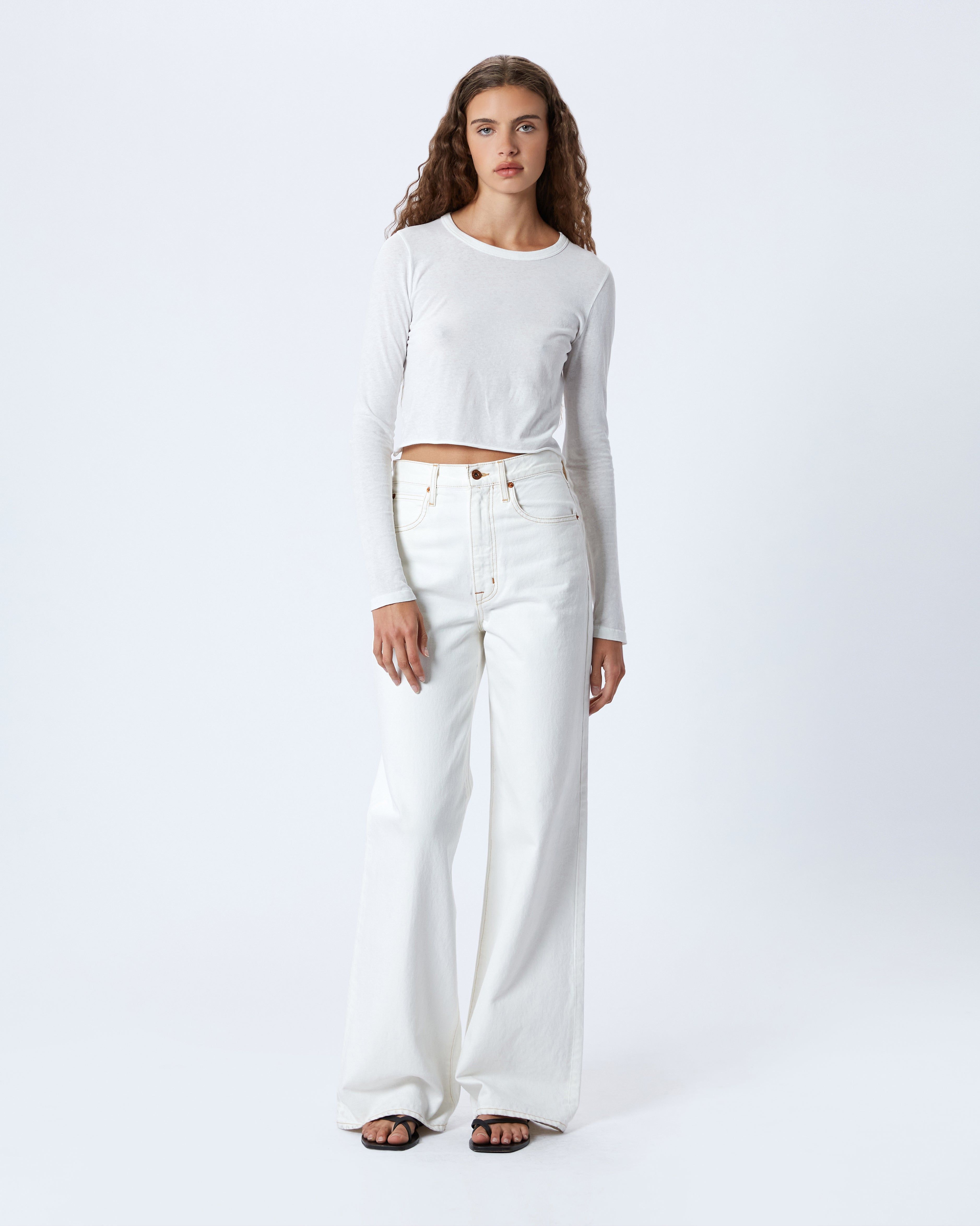 Eva | Natural White | High Rise | Wide Leg Jean | SLVRLAKE