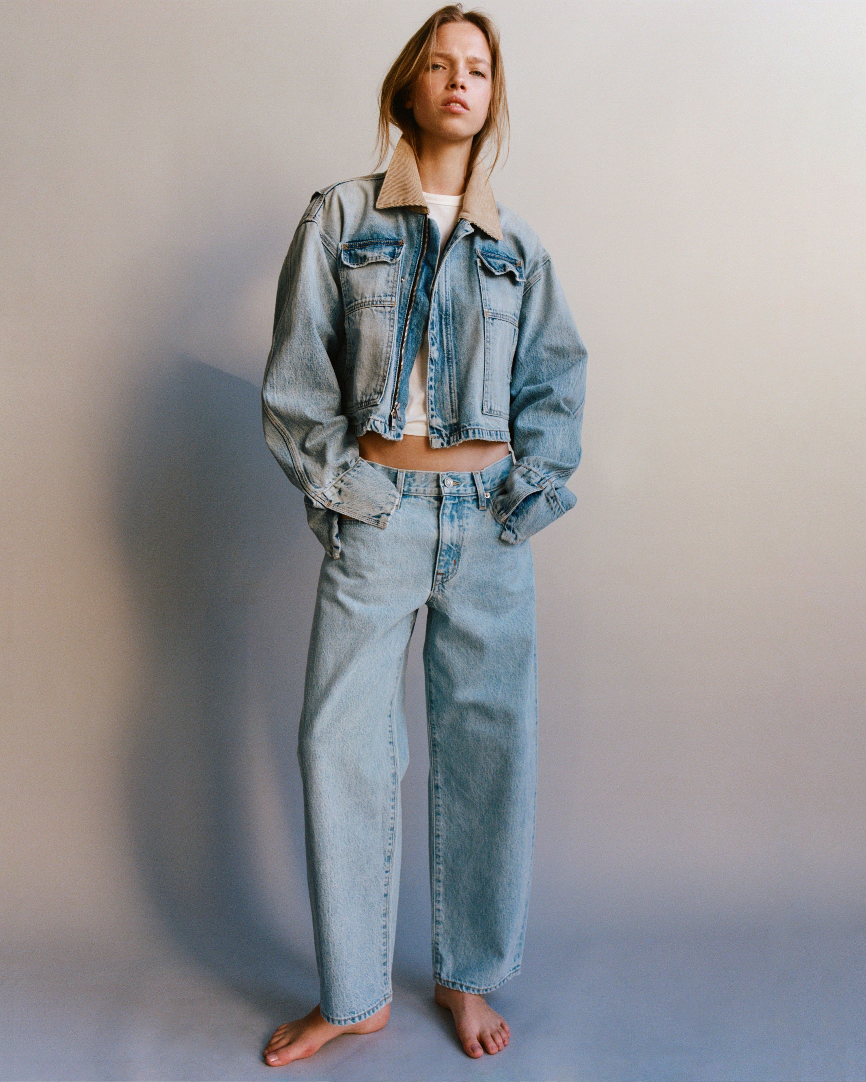 Jamie Crop | Powder Blue | Mid Rise | Curve Jean | SLVRLAKE