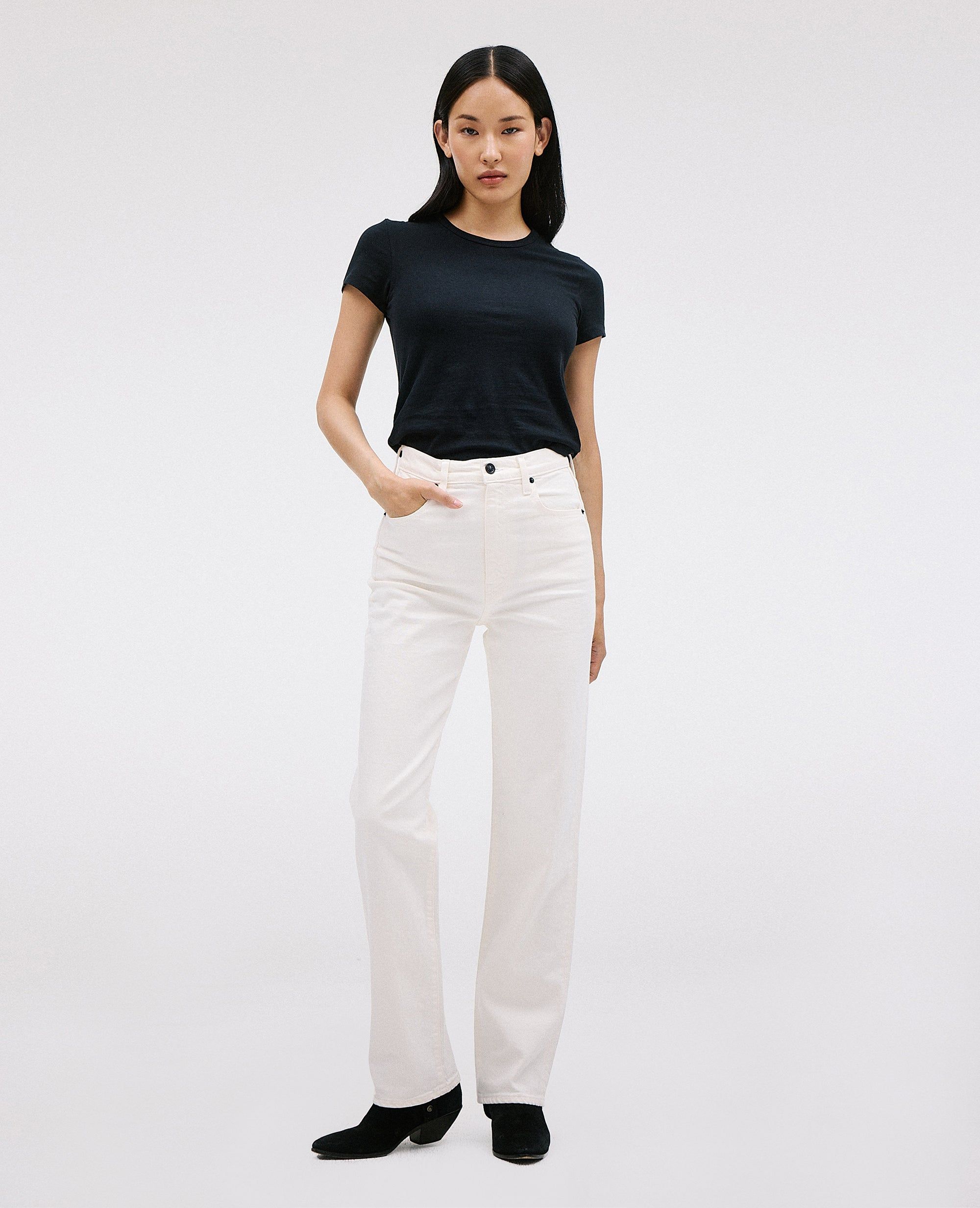 London | White | High Rise | Straight Jean | SLVRLAKE