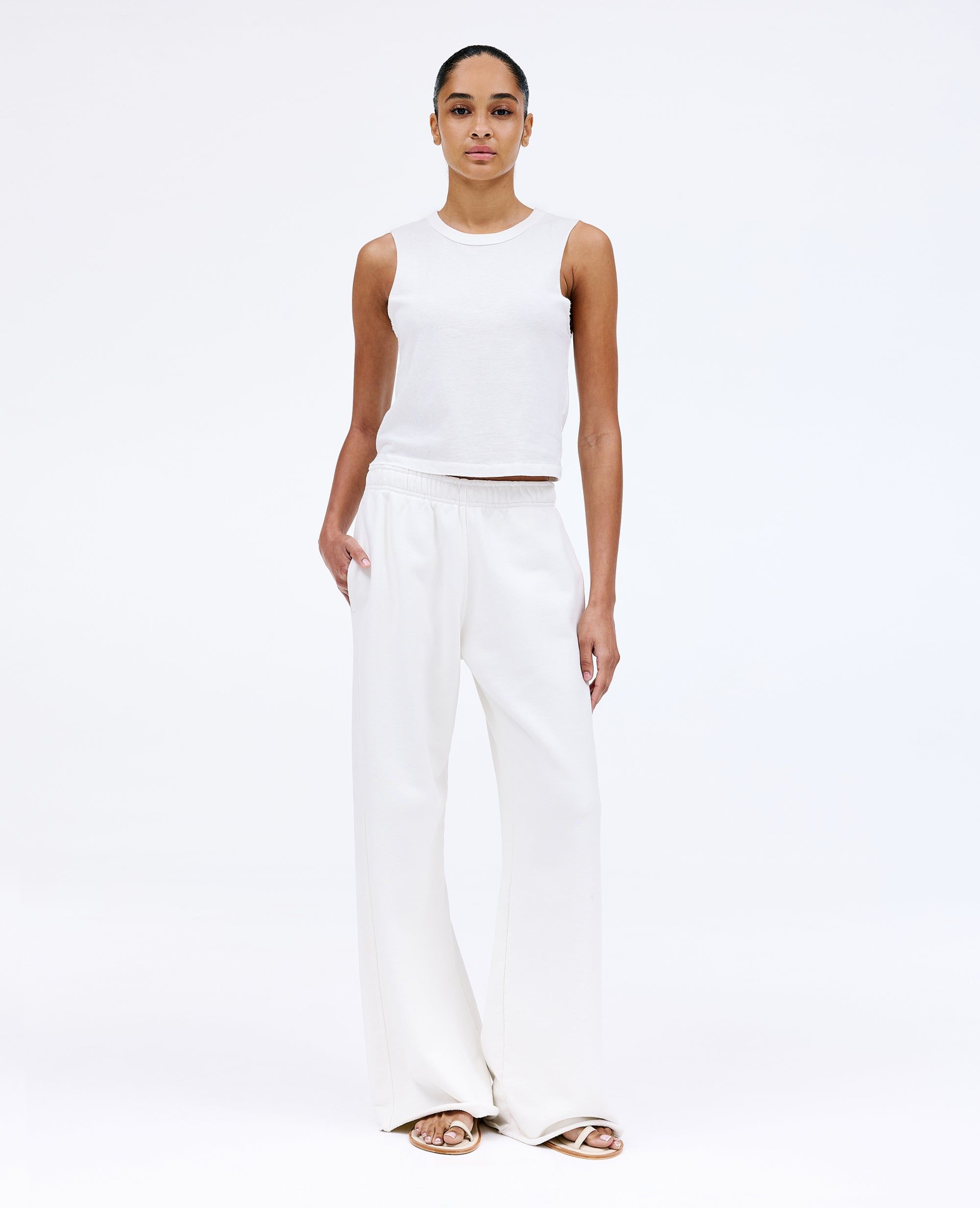 Wide Sweat Pant | Natural White | Sweatpant | SLVRLAKE