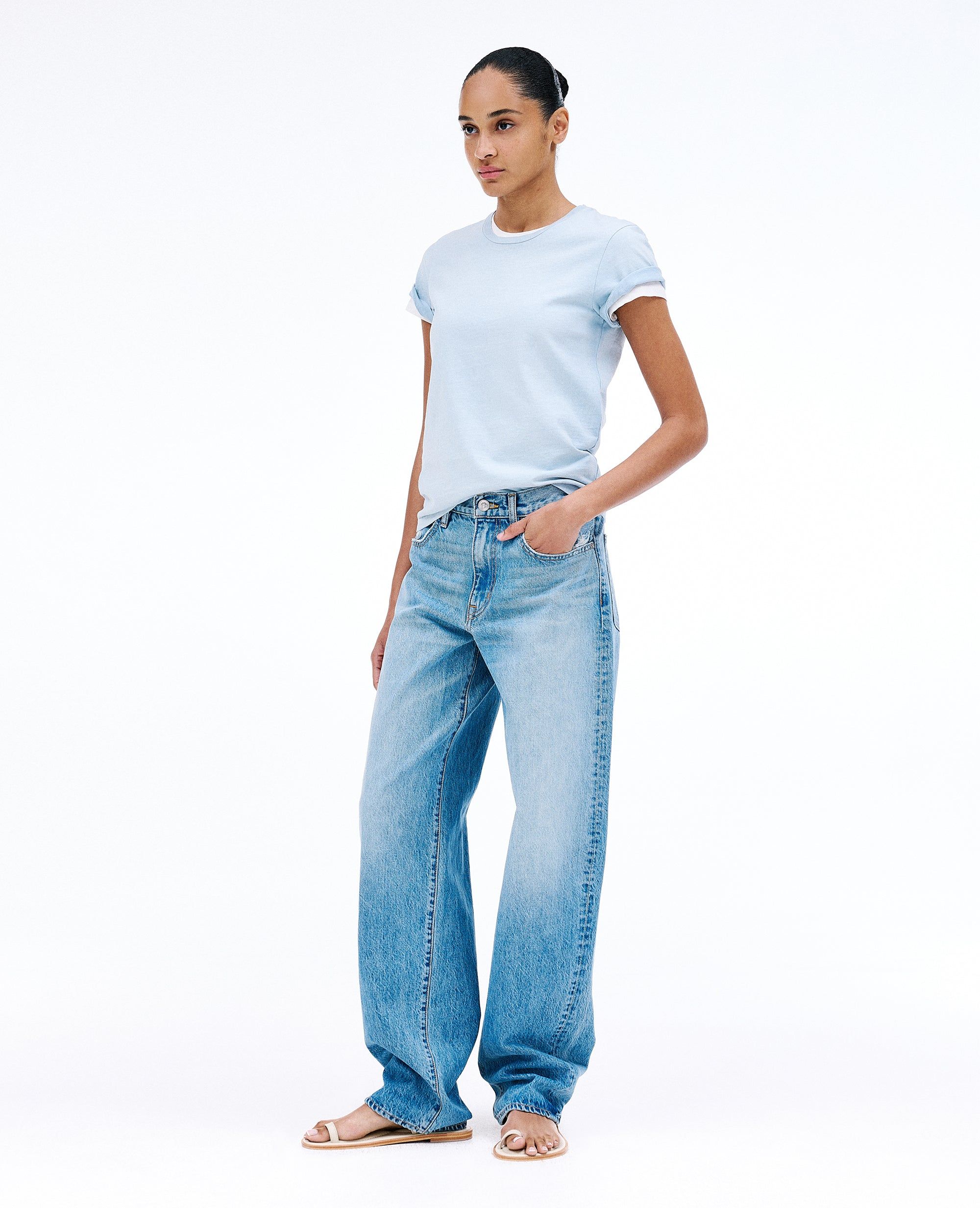 【関税込み】SLVRLAKE ブルー Tess ロング ジーンズ SLVRLAKE: Blue Tess Long Jeans | SSENSE 日本