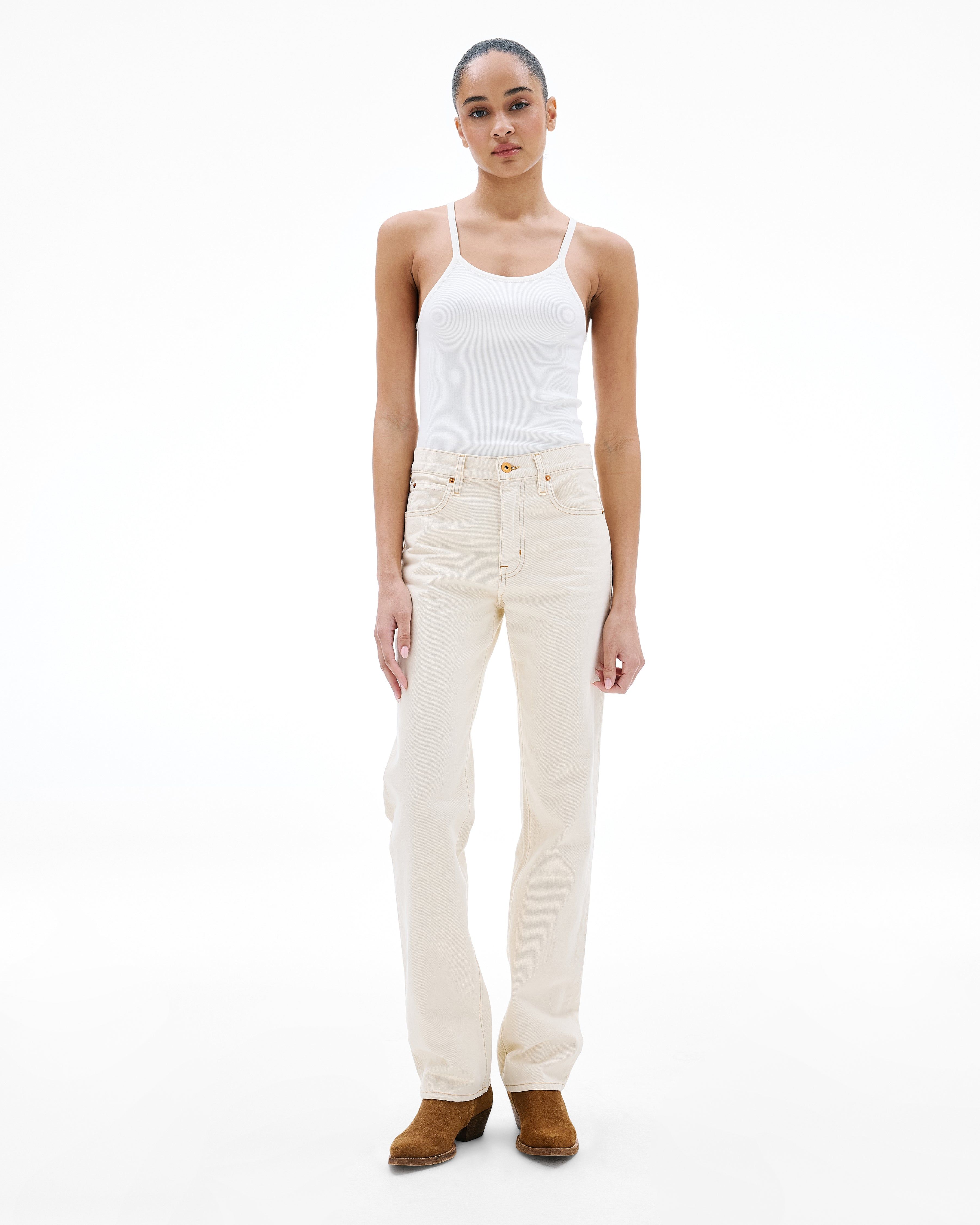 Phoenix | Winter Ecru | Mid Rise | Straight Jean | SLVRLAKE