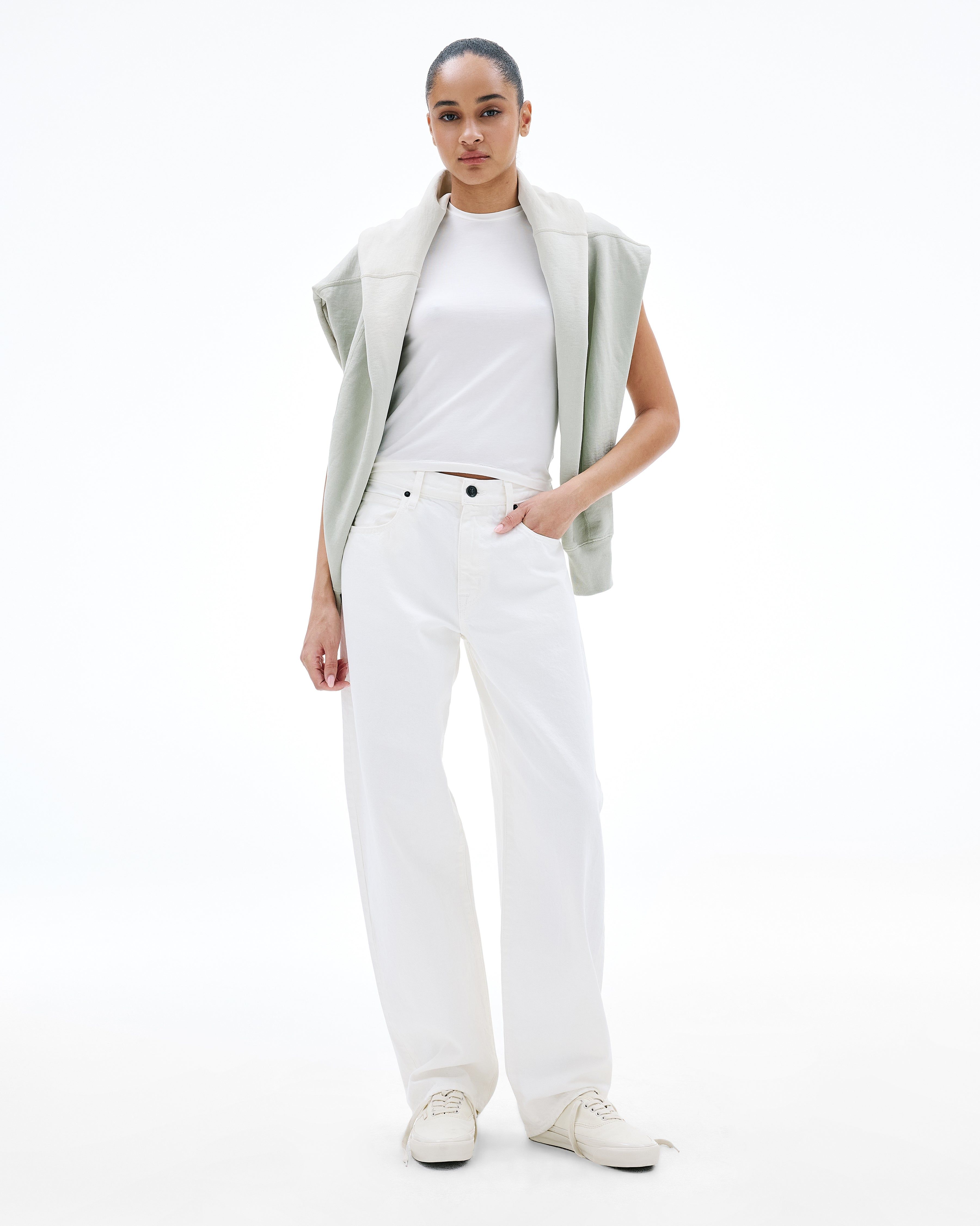 ella tuck sleeve T アイボリー（白） Ella | White | Mid Rise | Curve Jean | SLVRLAKE