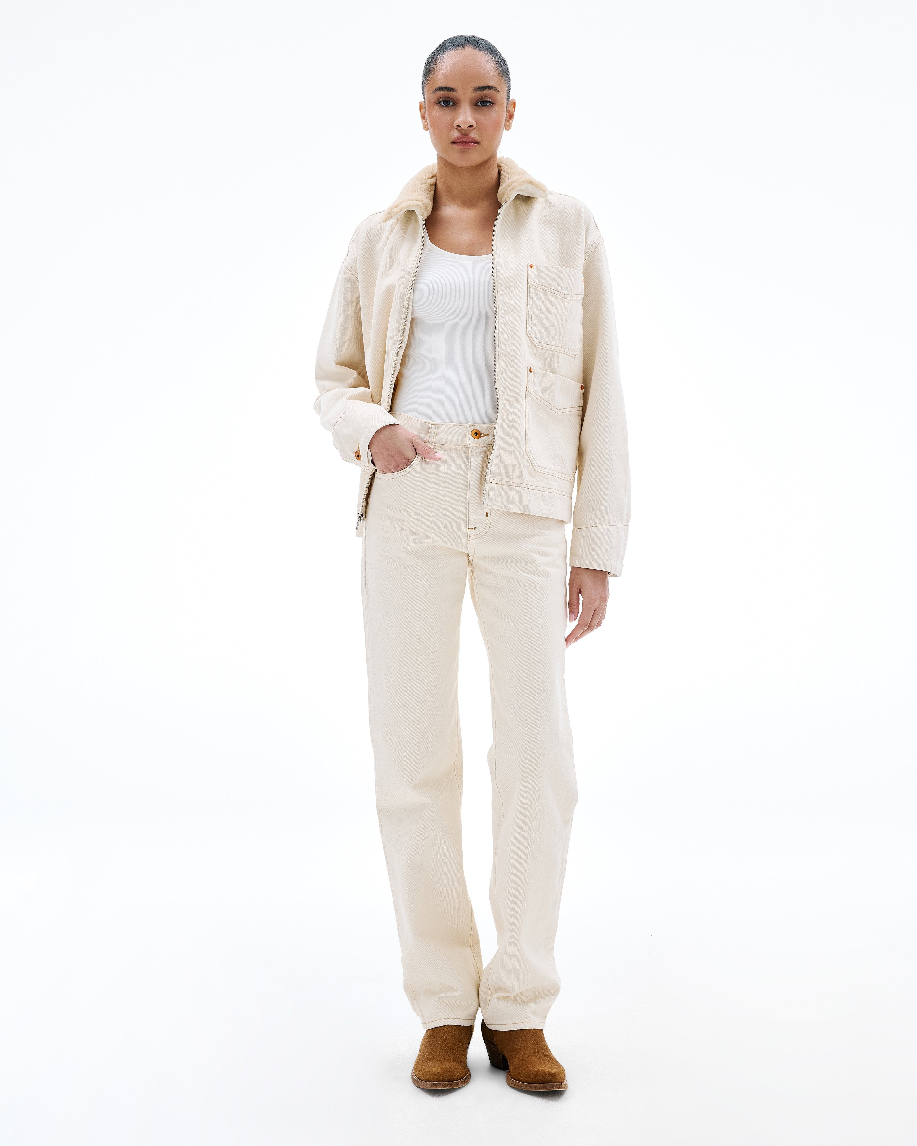 Phoenix | Winter Ecru | Mid Rise | Straight Jean | SLVRLAKE