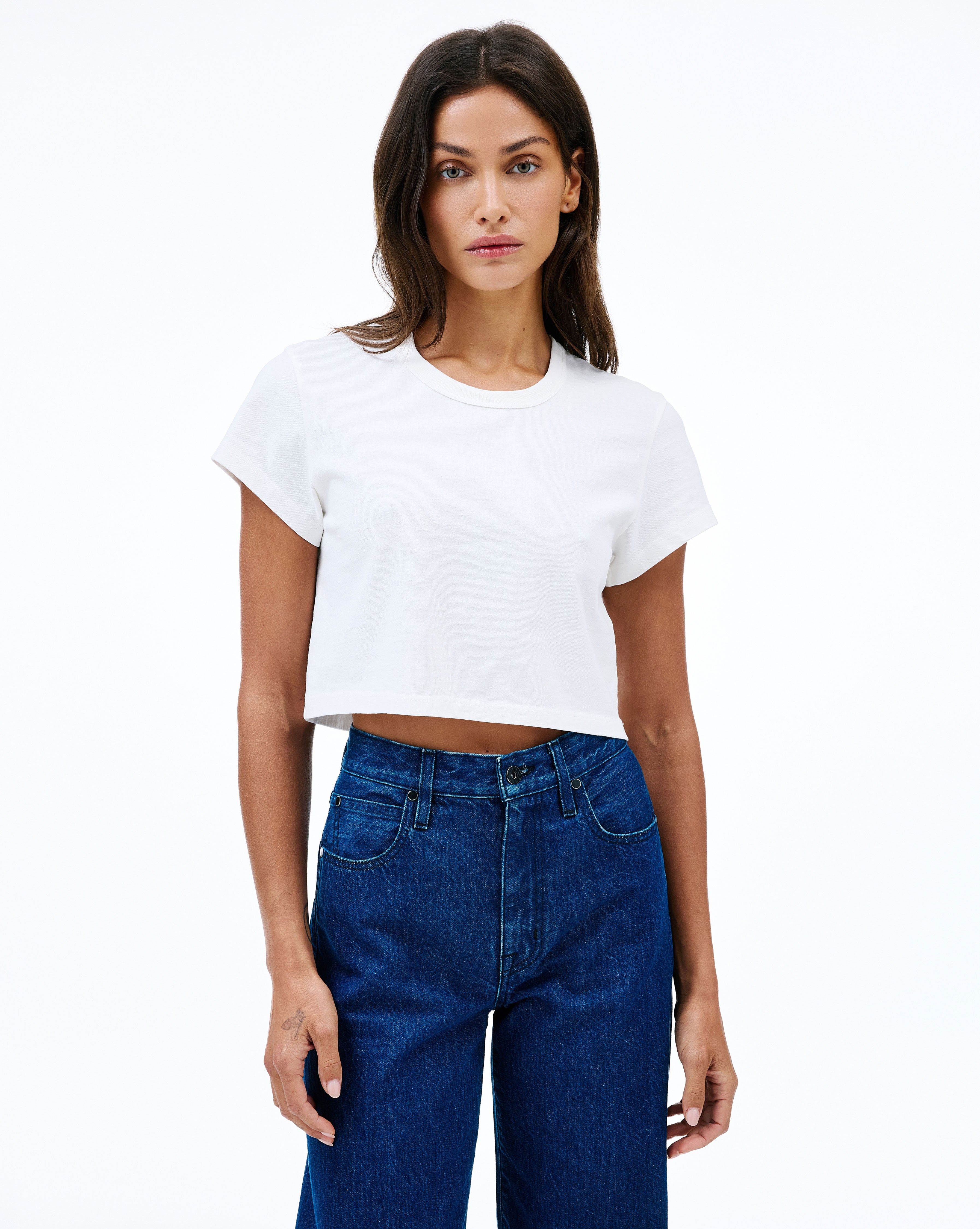 Crop Easy Tee | Natural White | SLVRLAKE