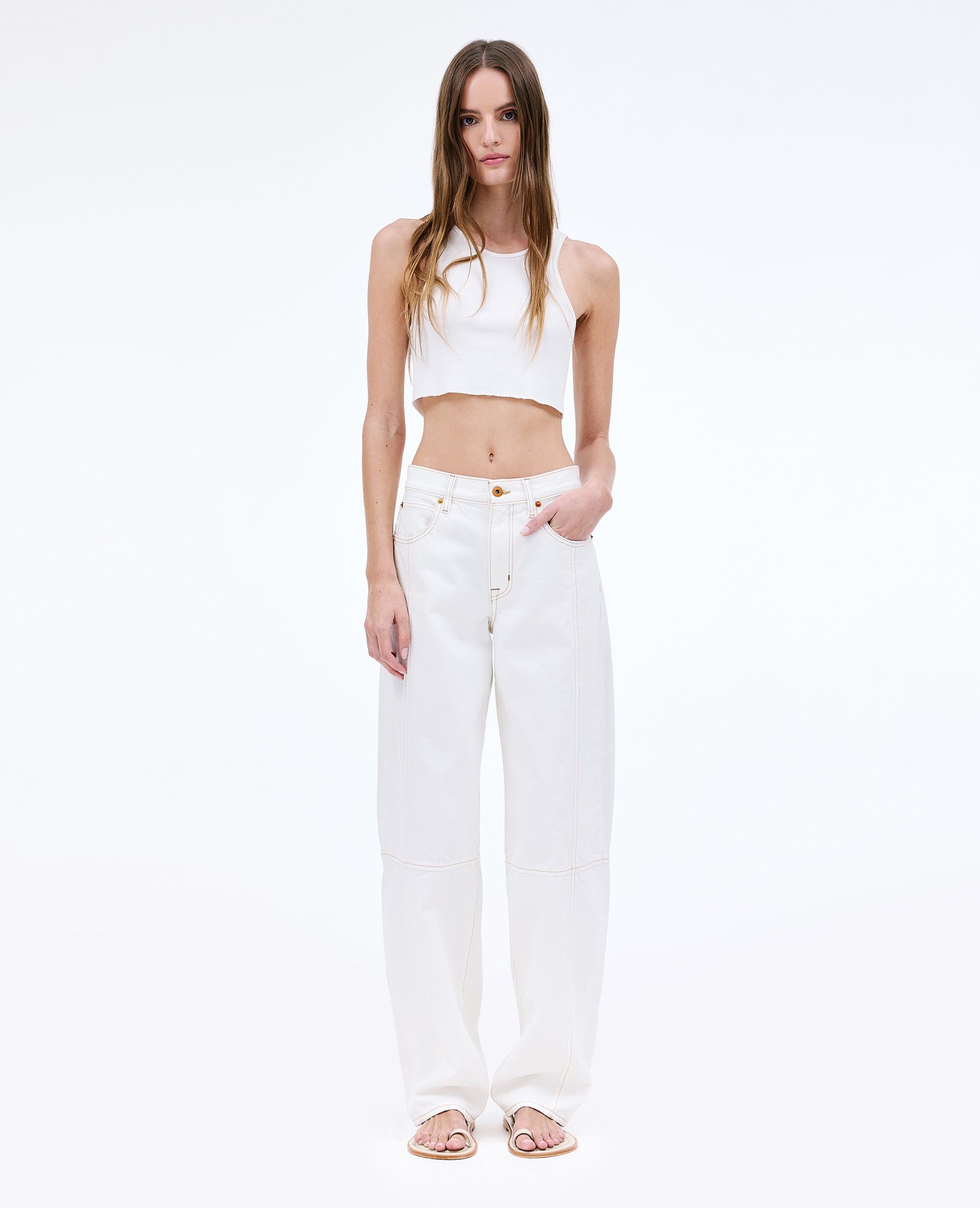 【関税込み】SLVRLAKE ホワイト Paloma Seam ジーンズ SLVRLAKE White Paloma Seam Jeans | REVERSIBLE