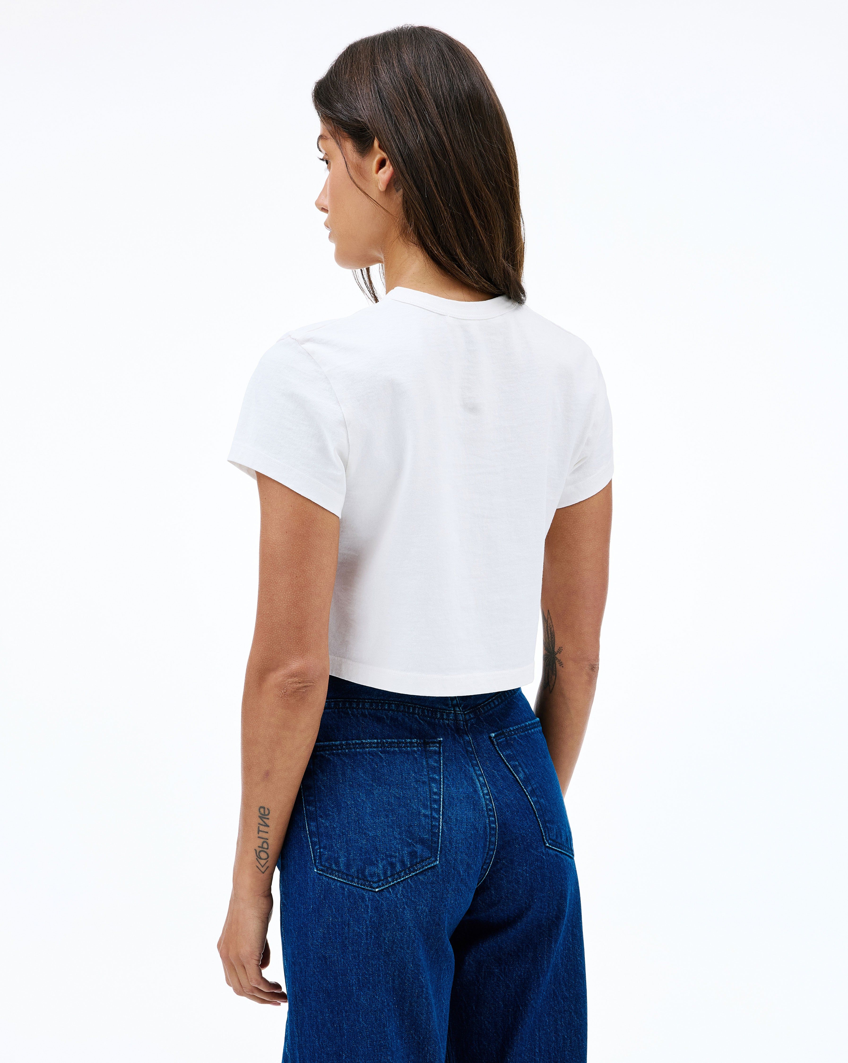 Crop Easy Tee | Natural White | SLVRLAKE
