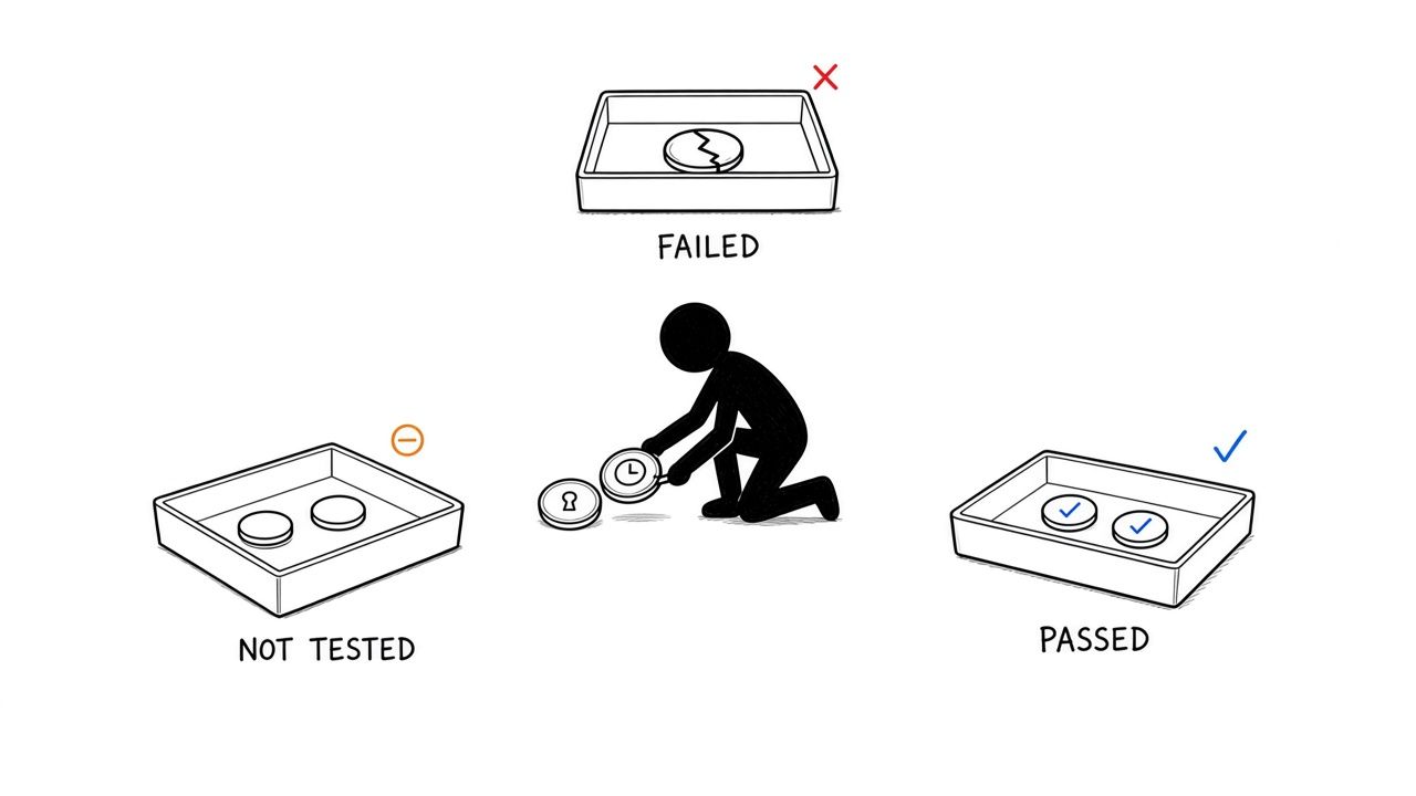 A black operator diverts unresolved verification pieces away from the passed tray