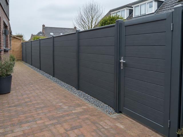 Composiet schutting met poort