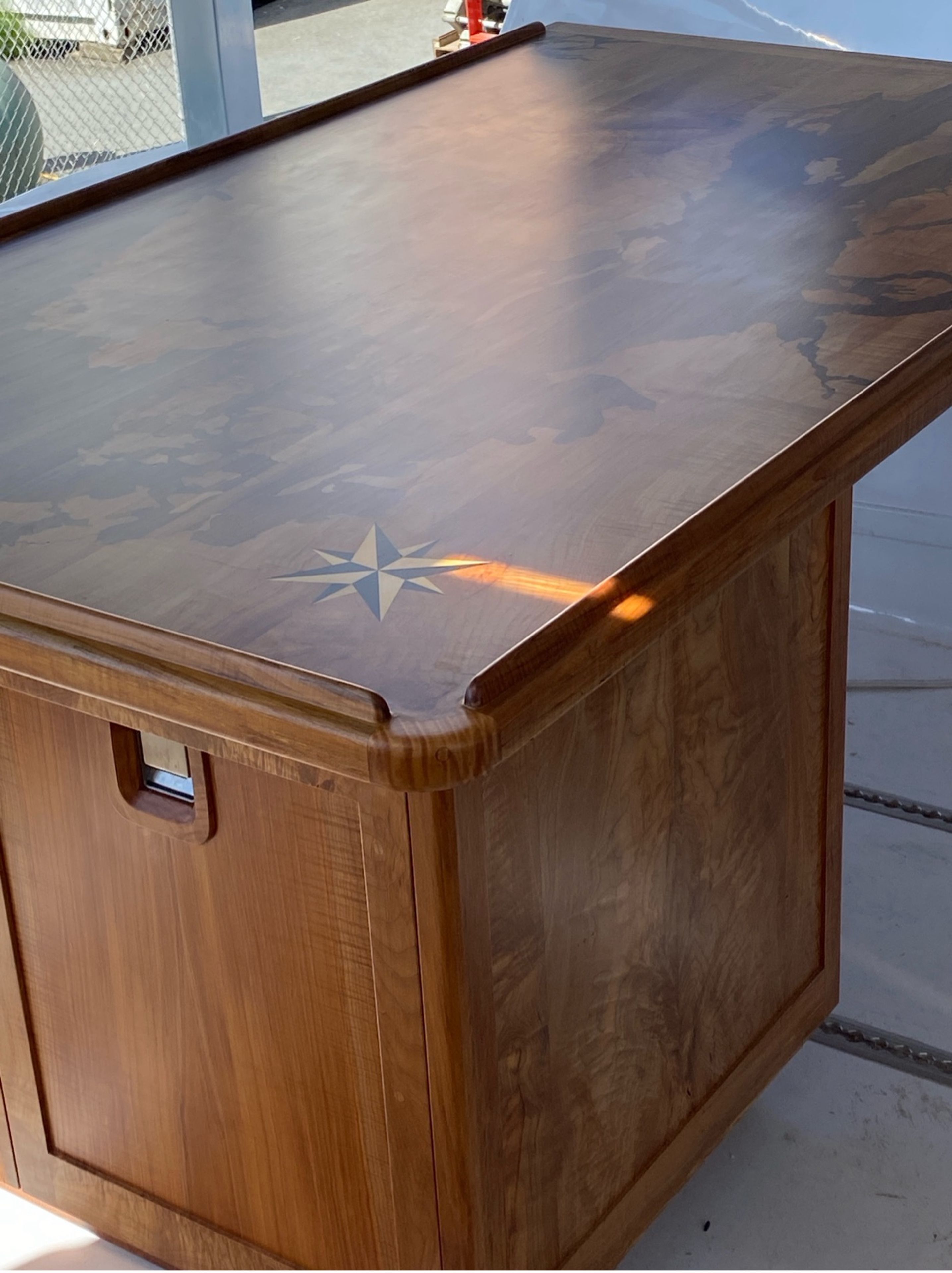 Table and refrigerator installed
