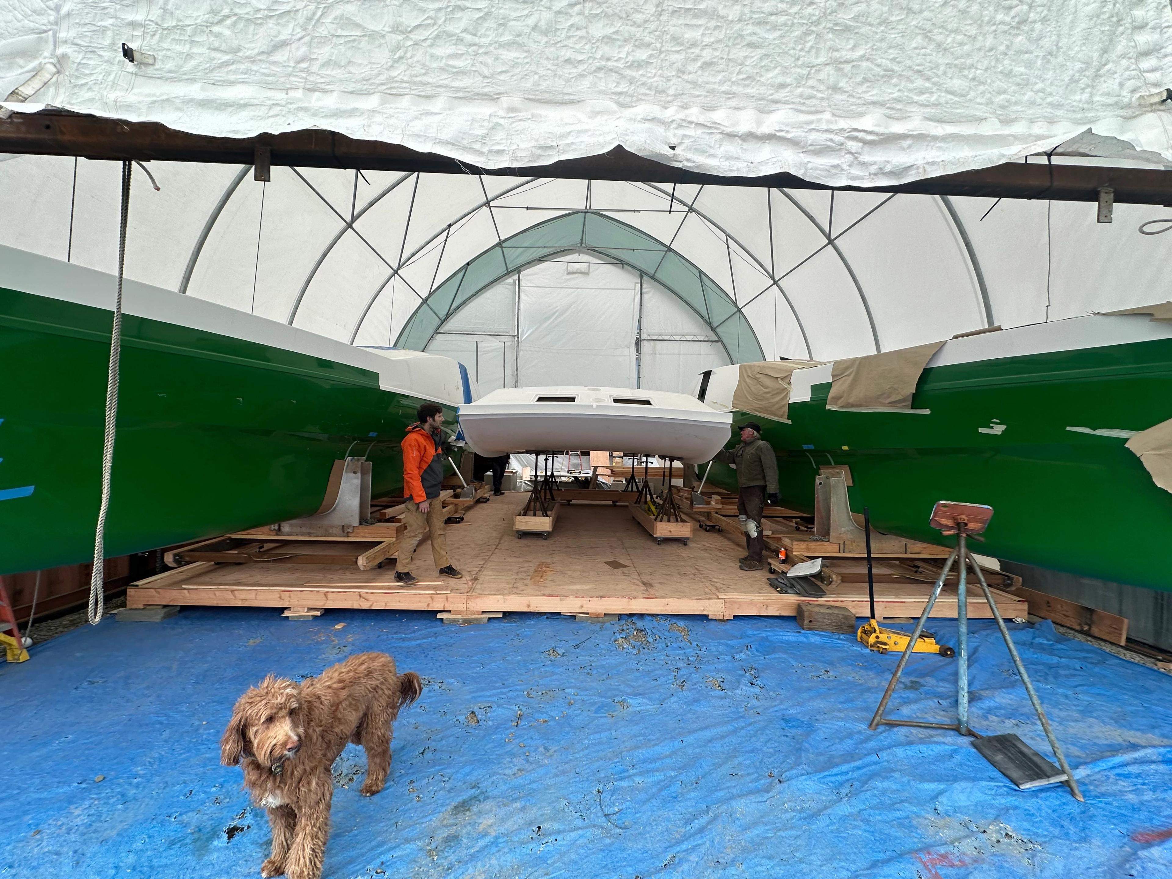 Fitting the three hull sections together, ReVision Marine