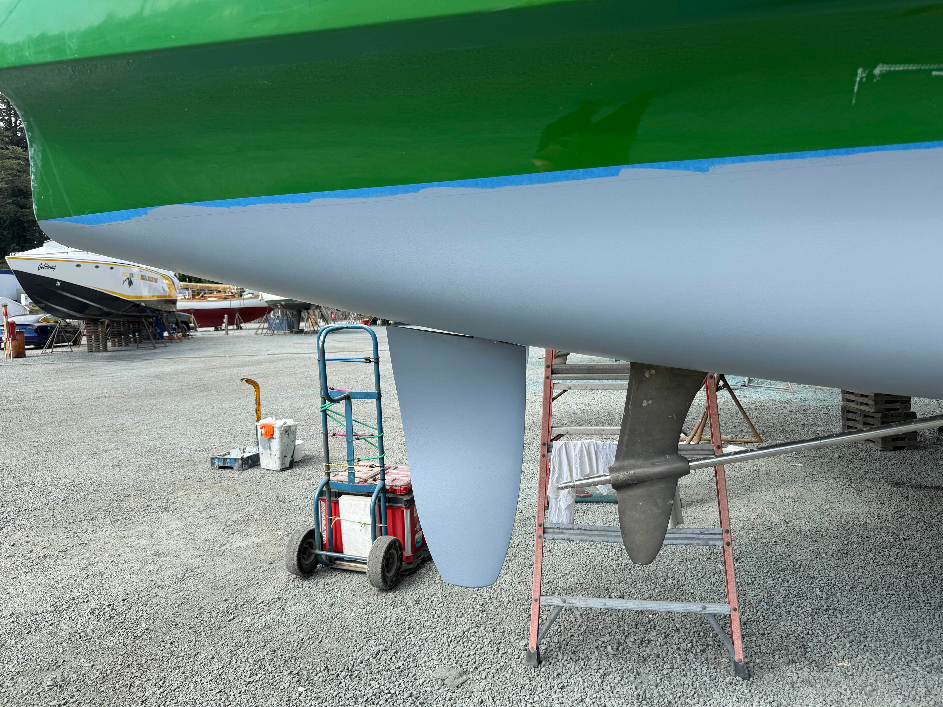 Rudder and prop strut
