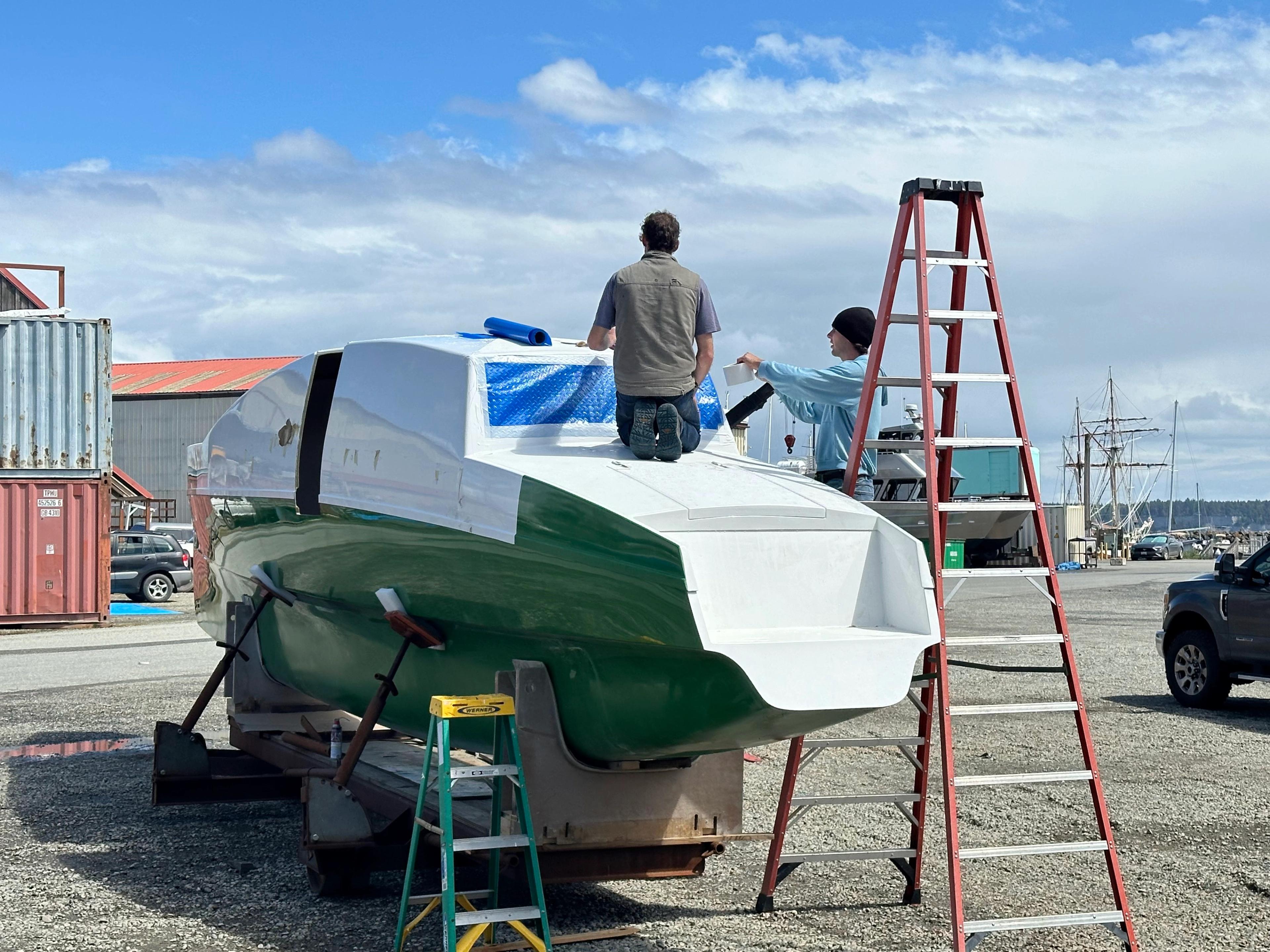 Starboard hull at ReVision Marine
