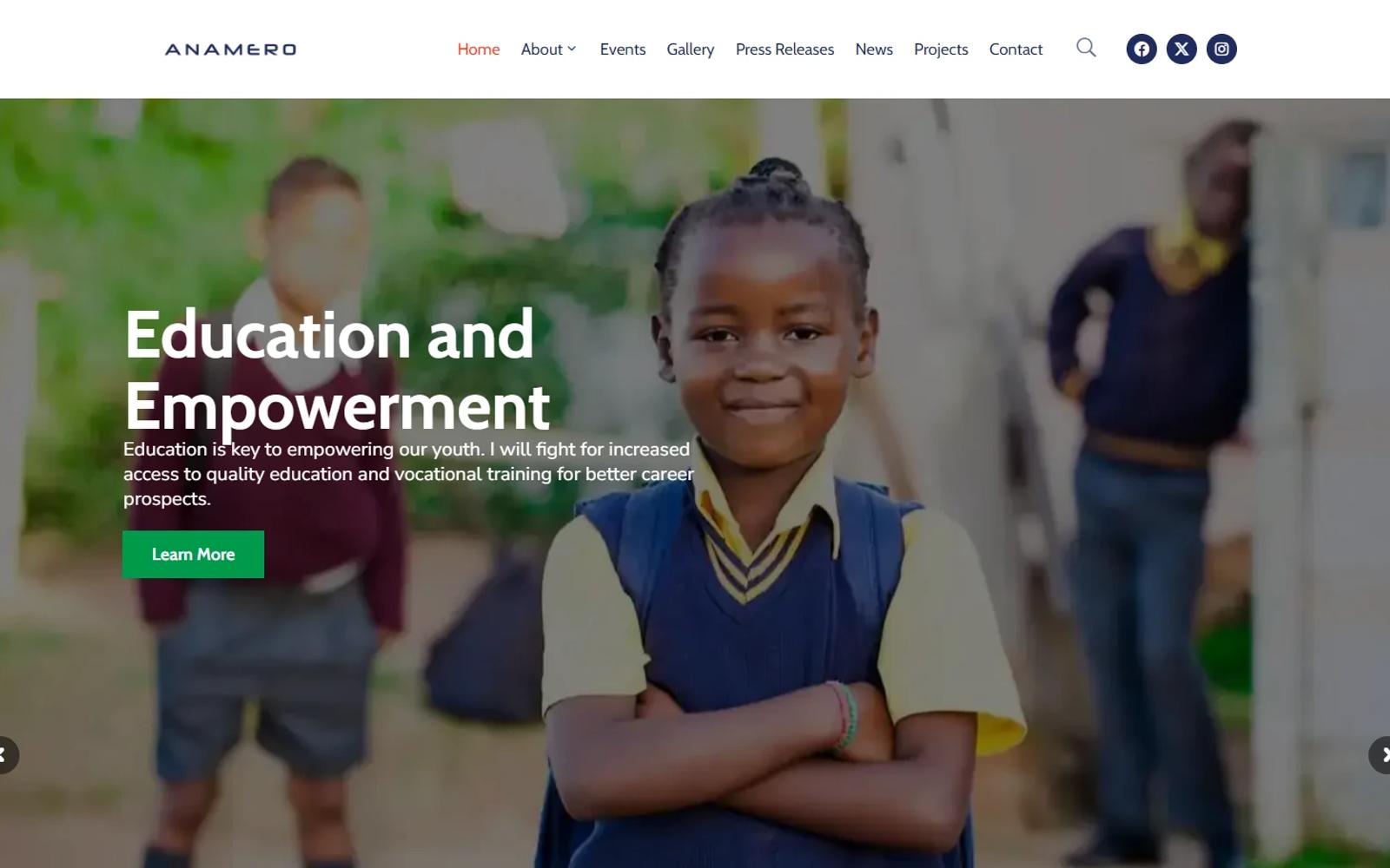 anamero.com homepage screenshot