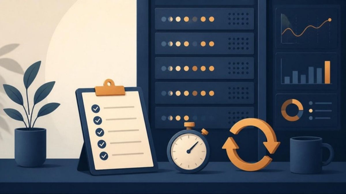 Checklist, stopwatch and retry loop in front of a server rack: making AI agents reliable in production