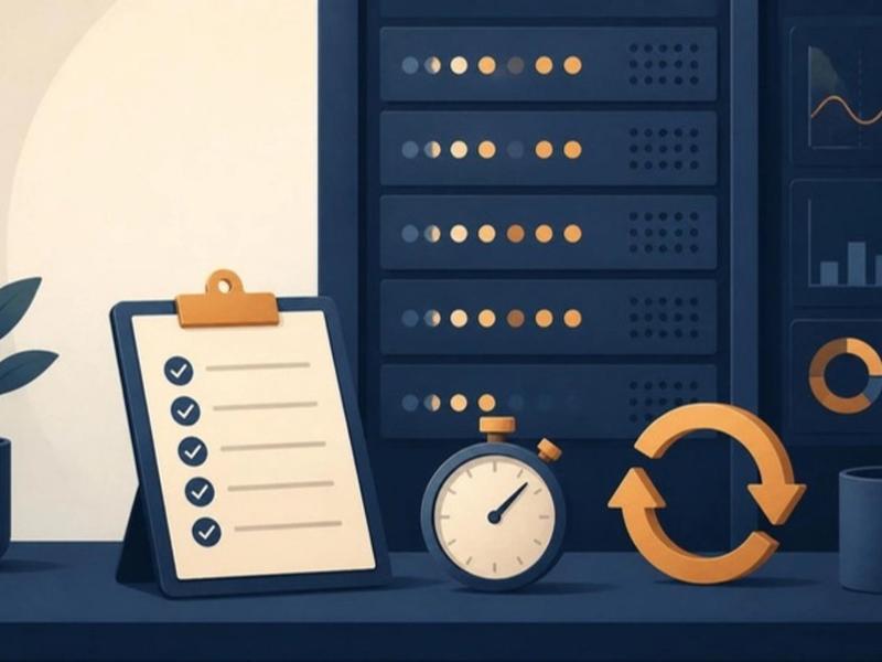 Checklist, stopwatch and retry loop in front of a server rack: making AI agents reliable in production