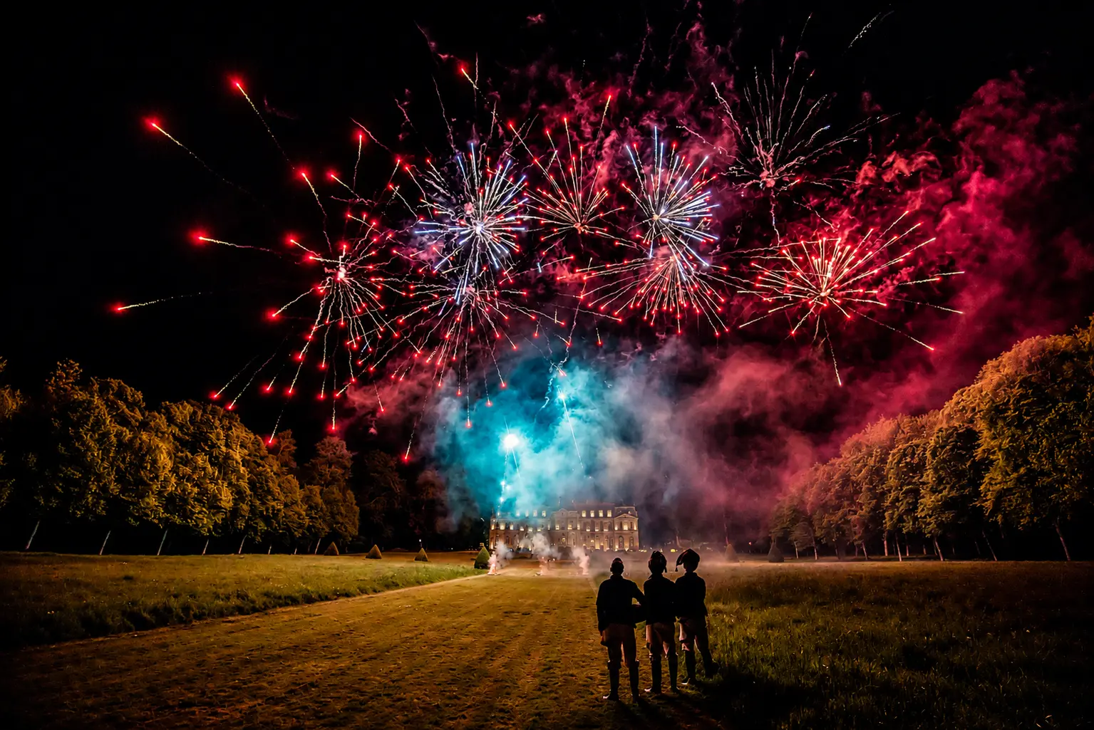 Quatre membres du club profitent de leur soirée dans un salon privé et élégant.