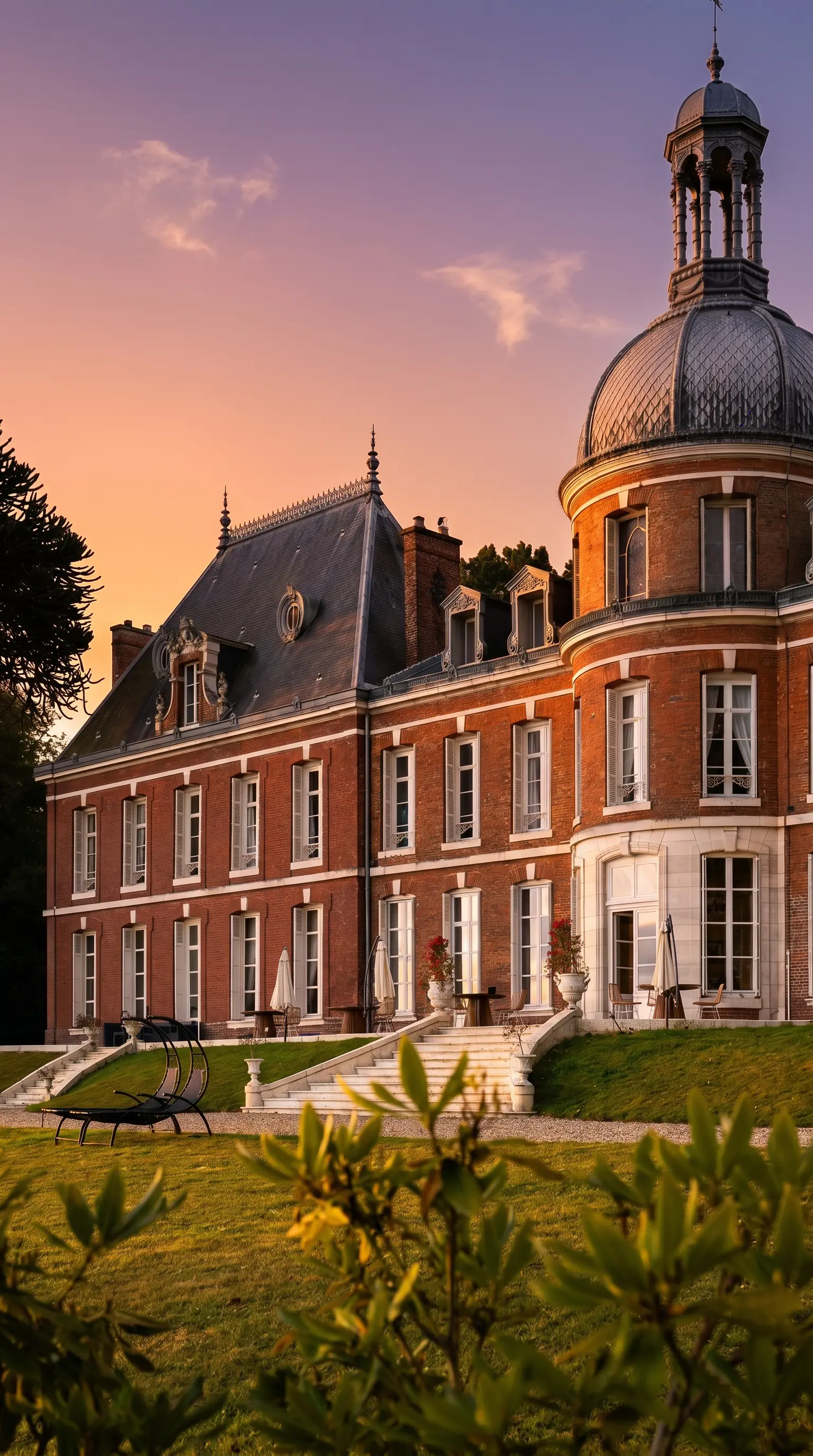 The Château du Landin with red brick walls