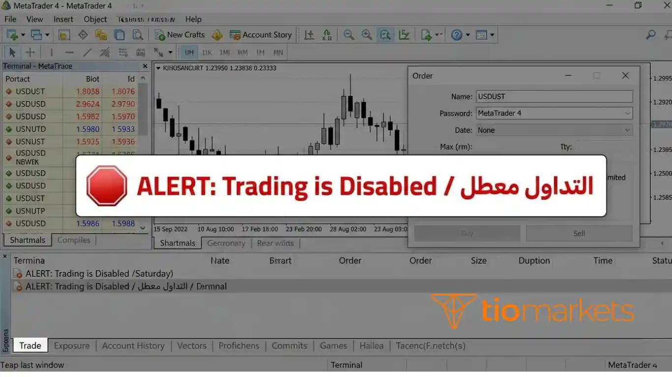 سبب ظهور رسالة Trading is Disabled في ميتاتريدر 4 وحلها.
