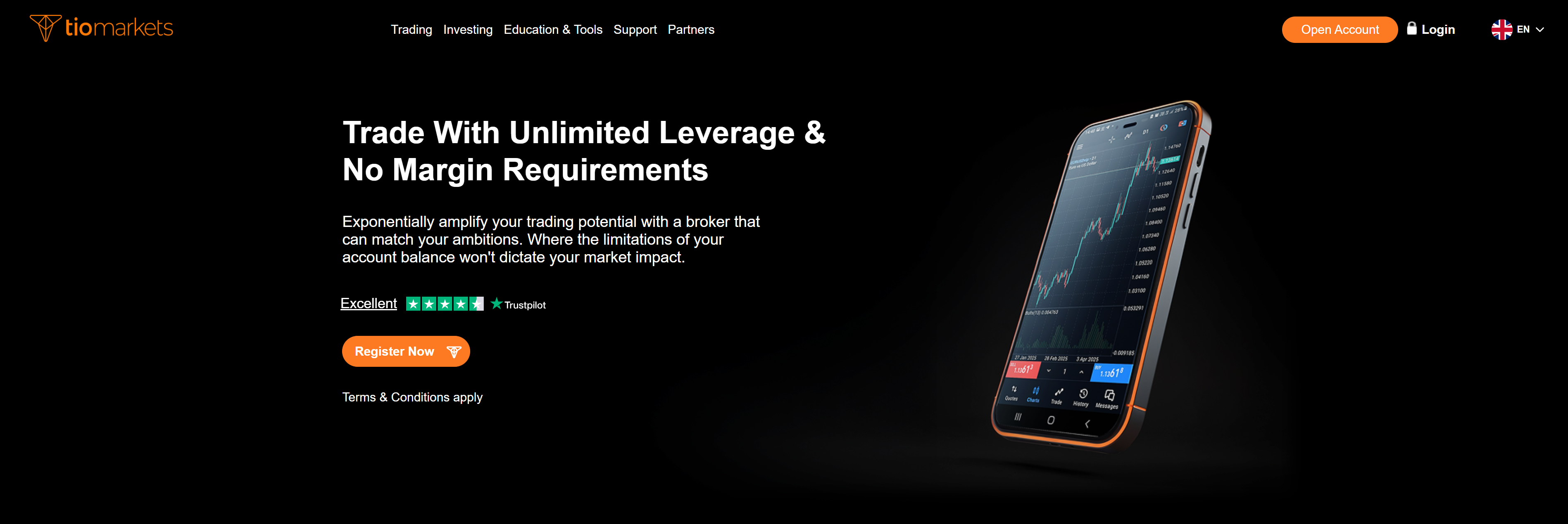 TIOmarkets Unlimited Leverage Account