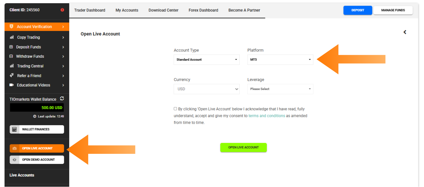 How to open a metatrader 5 account
