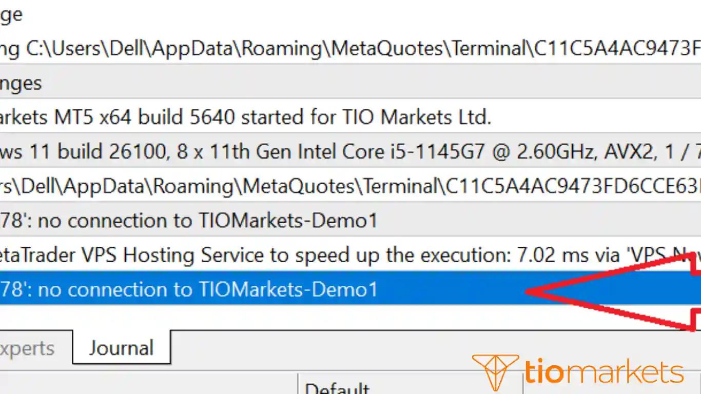حل مشكلة No Connection في ميتاتريدر 5 وانقطاع الاتصال بالسيرفر.