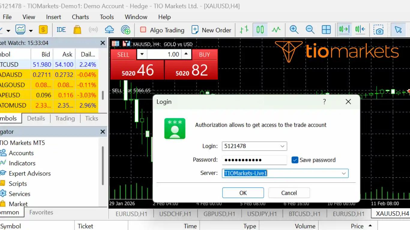 كيفية تسجيل الدخول ميتاتريدر 5 واختيار السيرفر الصحيح للحساب الحقيقي أو التجريبي.