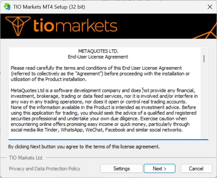 خطوات تثبيت برنامج MetaTrader 4 للكمبيوتر على نظام ويندوز 10 و 11