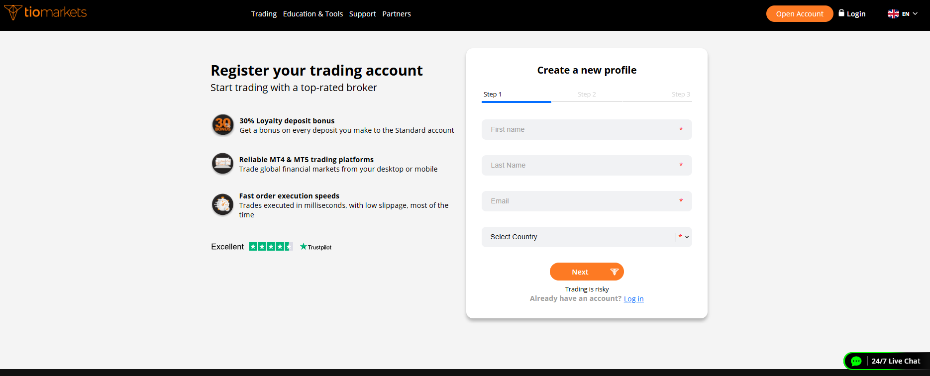 Tiomarkets how to open an mt5 account
