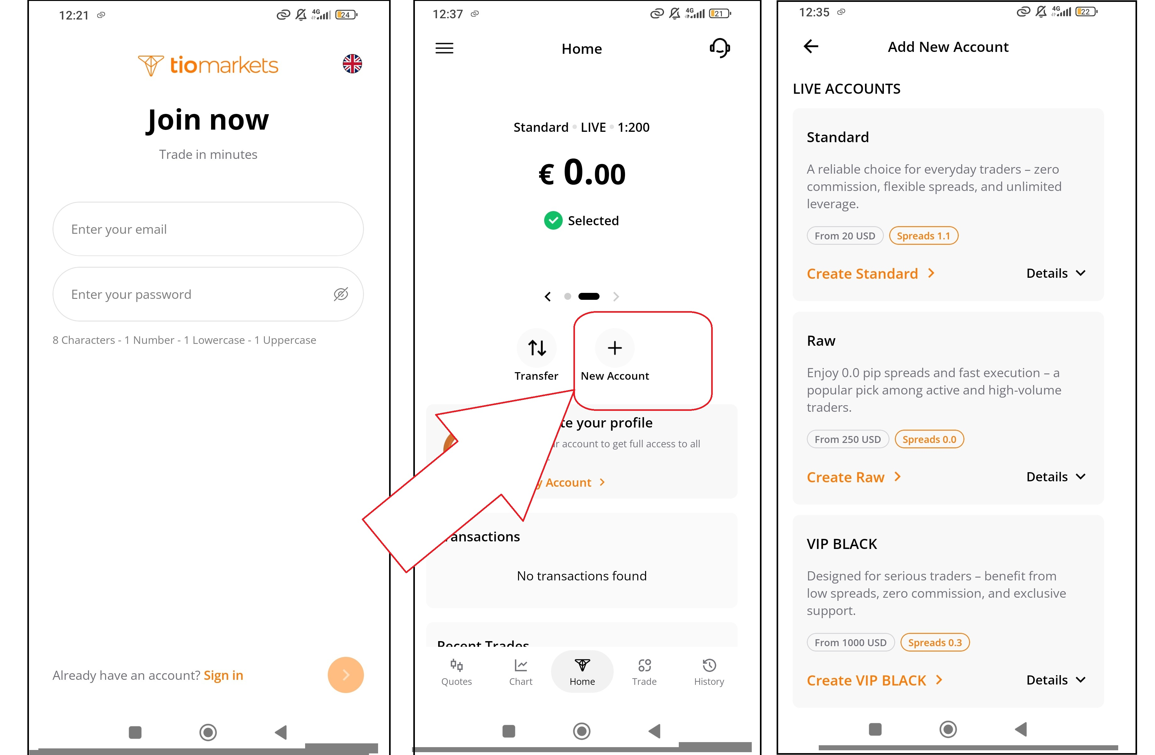Create new account in Trading App with TradingView Charts_Step2