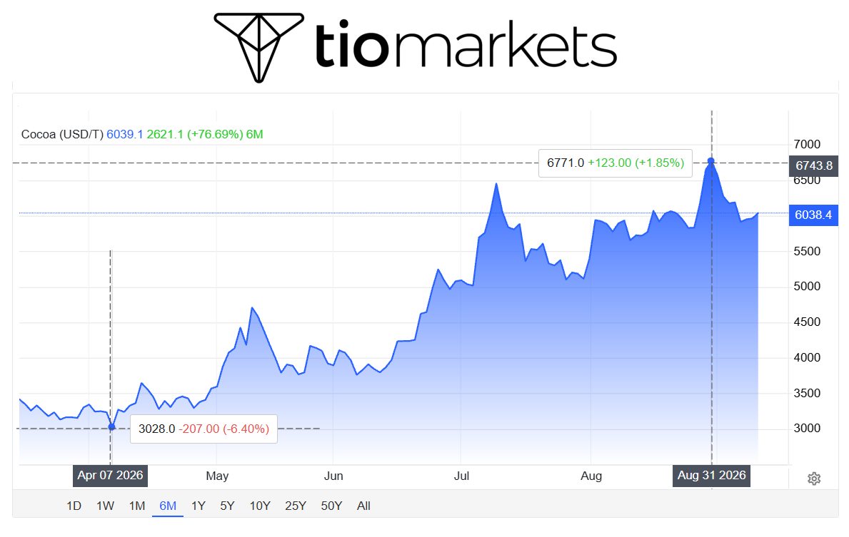 current cocoa prices chart 2026