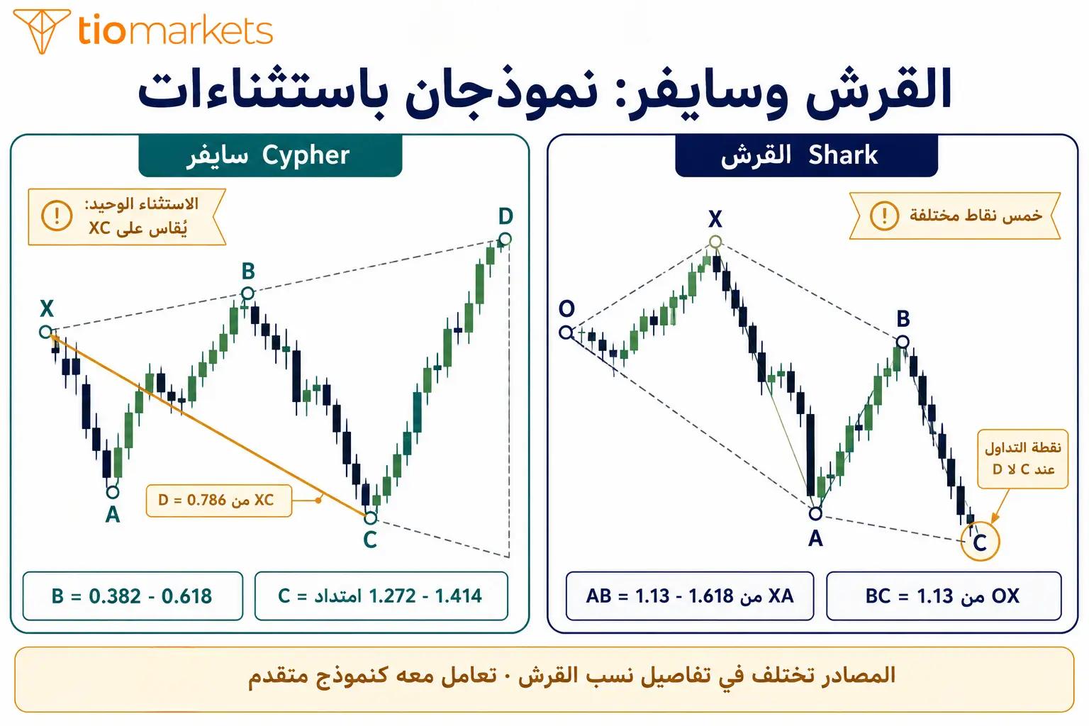 نموذج القرش ونموذج سايفر واستثناءاتهما في نقاط الرسم وقياس نقطة D