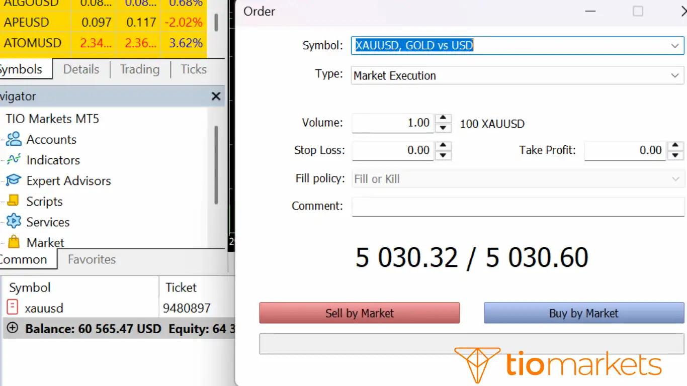 كيفية استخدام ميتاتريدر 5 للمبتدئين وتحديد حجم اللوت لفتح صفقة جديدة.