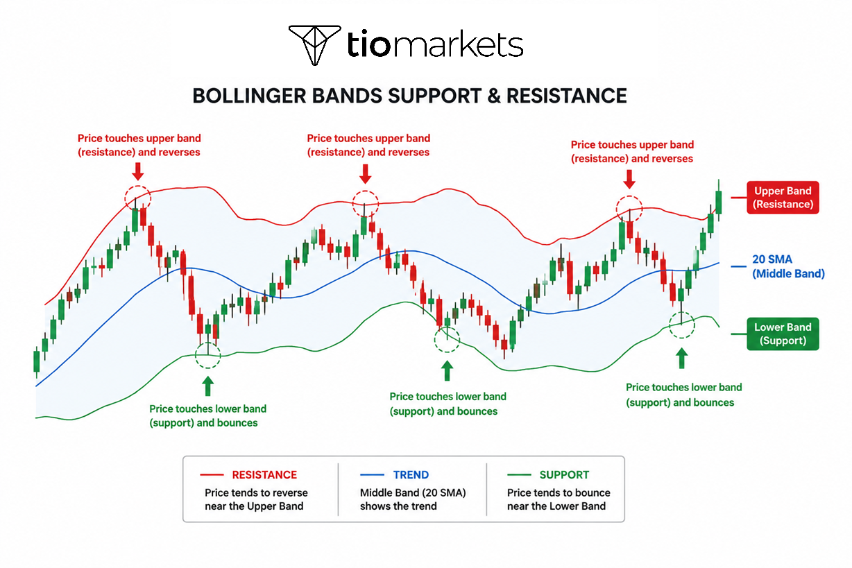 How to draw support and resistance_bollinger bands