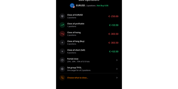 Bulk Close Open Positions - TIOmarkets trading & investing app