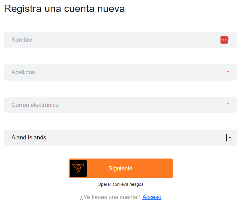 Regístrate en TIOmarkets