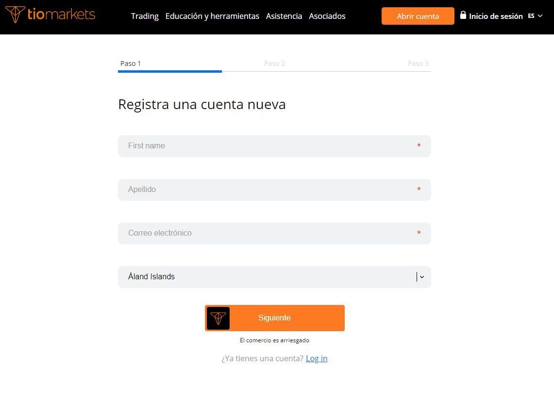 registra una cuenta nueva