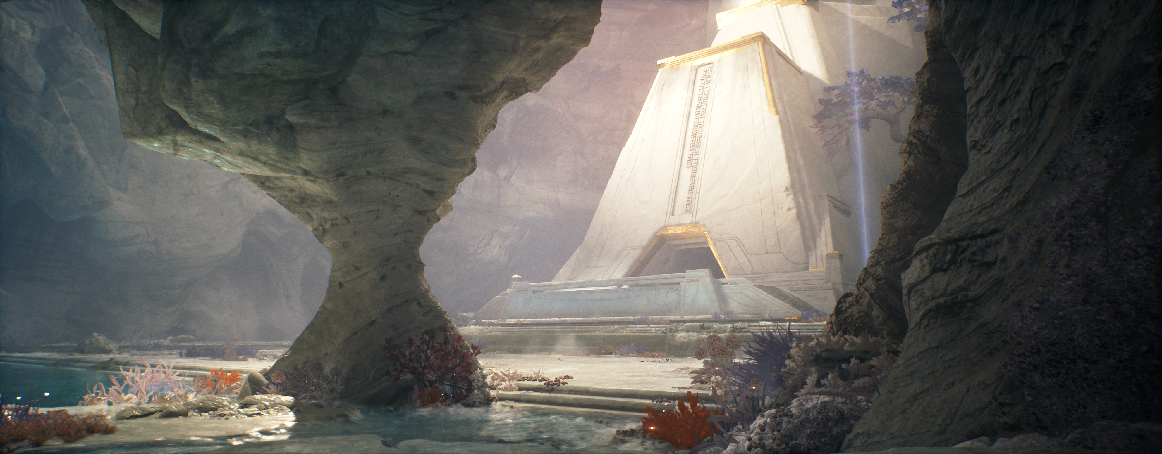 The Jedi temple from the end of StarWars Jedi Survivor 