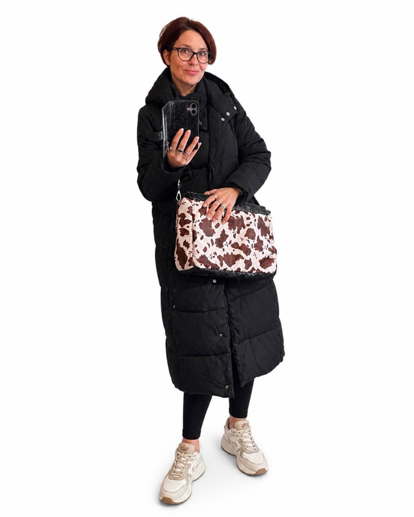 Irena wearing the Savanna crossbody
