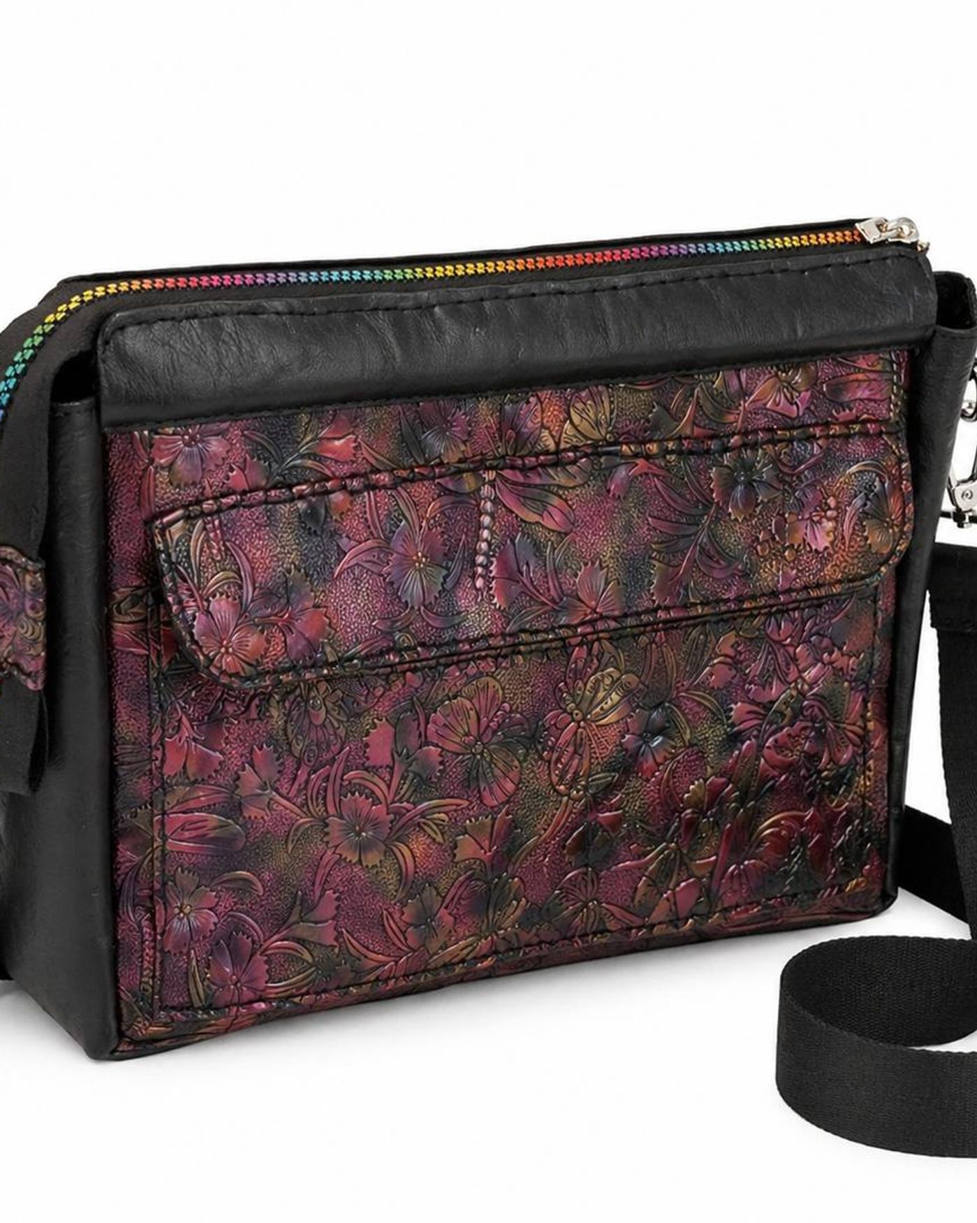 Flora crossbody bag - front view on white background