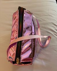 Aurora bag - close-up of holographic material and rainbow reflections